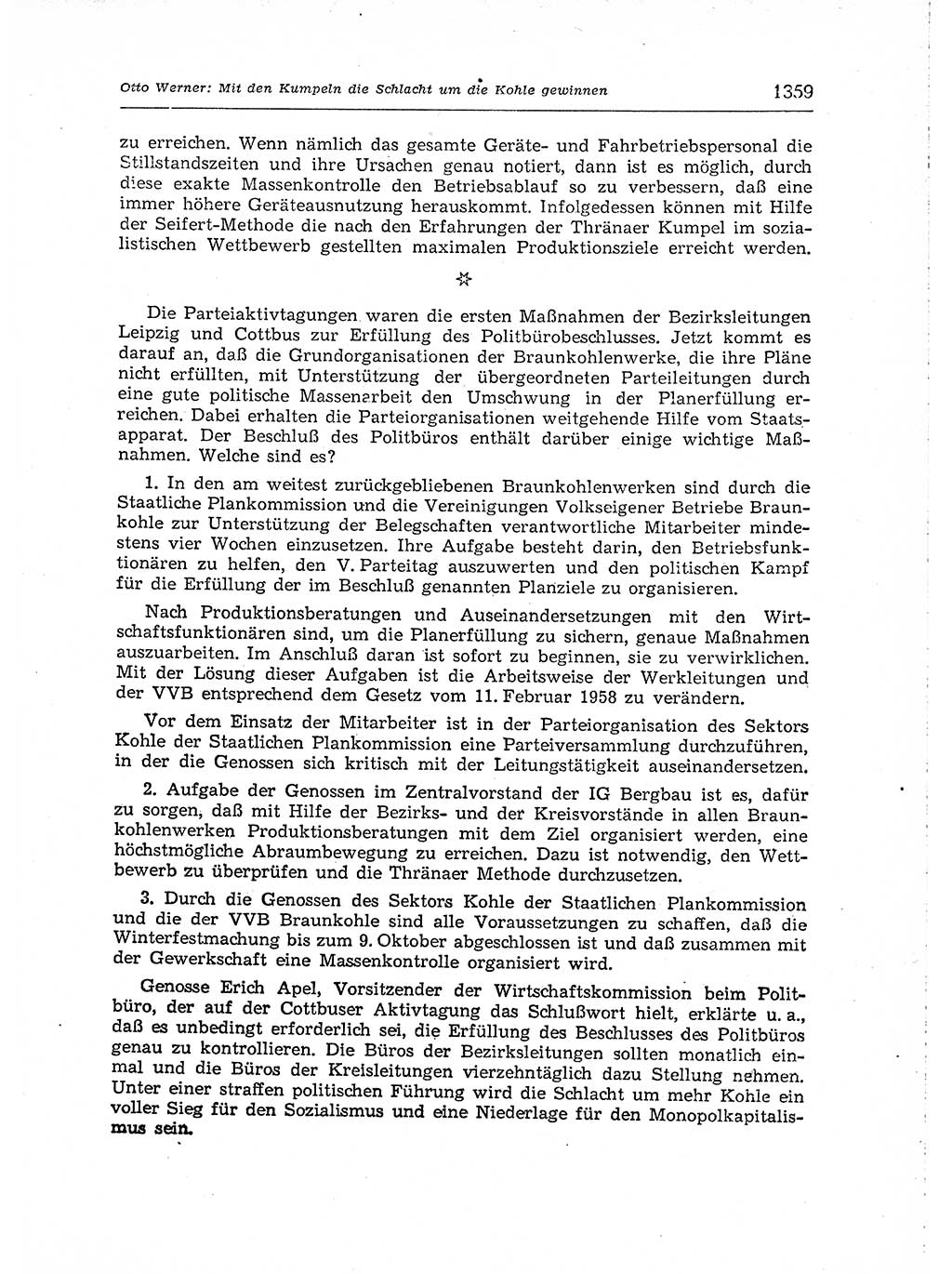 Neuer Weg (NW), Organ des Zentralkomitees (ZK) der SED (Sozialistische Einheitspartei Deutschlands) für Fragen des Parteiaufbaus und des Parteilebens, [Deutsche Demokratische Republik (DDR)] 13. Jahrgang 1958, Seite 1359 (NW ZK SED DDR 1958, S. 1359)