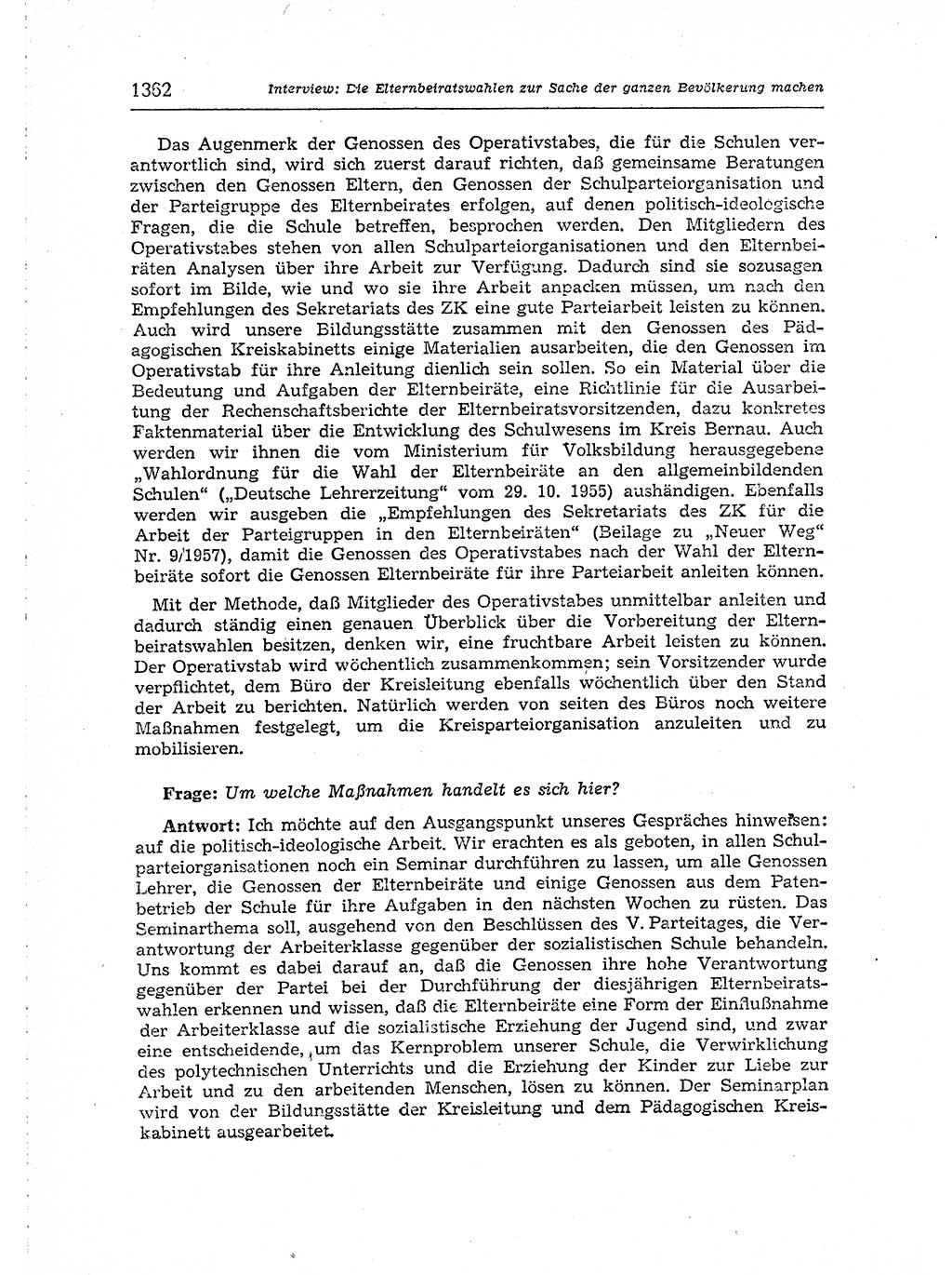 Neuer Weg (NW), Organ des Zentralkomitees (ZK) der SED (Sozialistische Einheitspartei Deutschlands) für Fragen des Parteiaufbaus und des Parteilebens, [Deutsche Demokratische Republik (DDR)] 13. Jahrgang 1958, Seite 1362 (NW ZK SED DDR 1958, S. 1362)