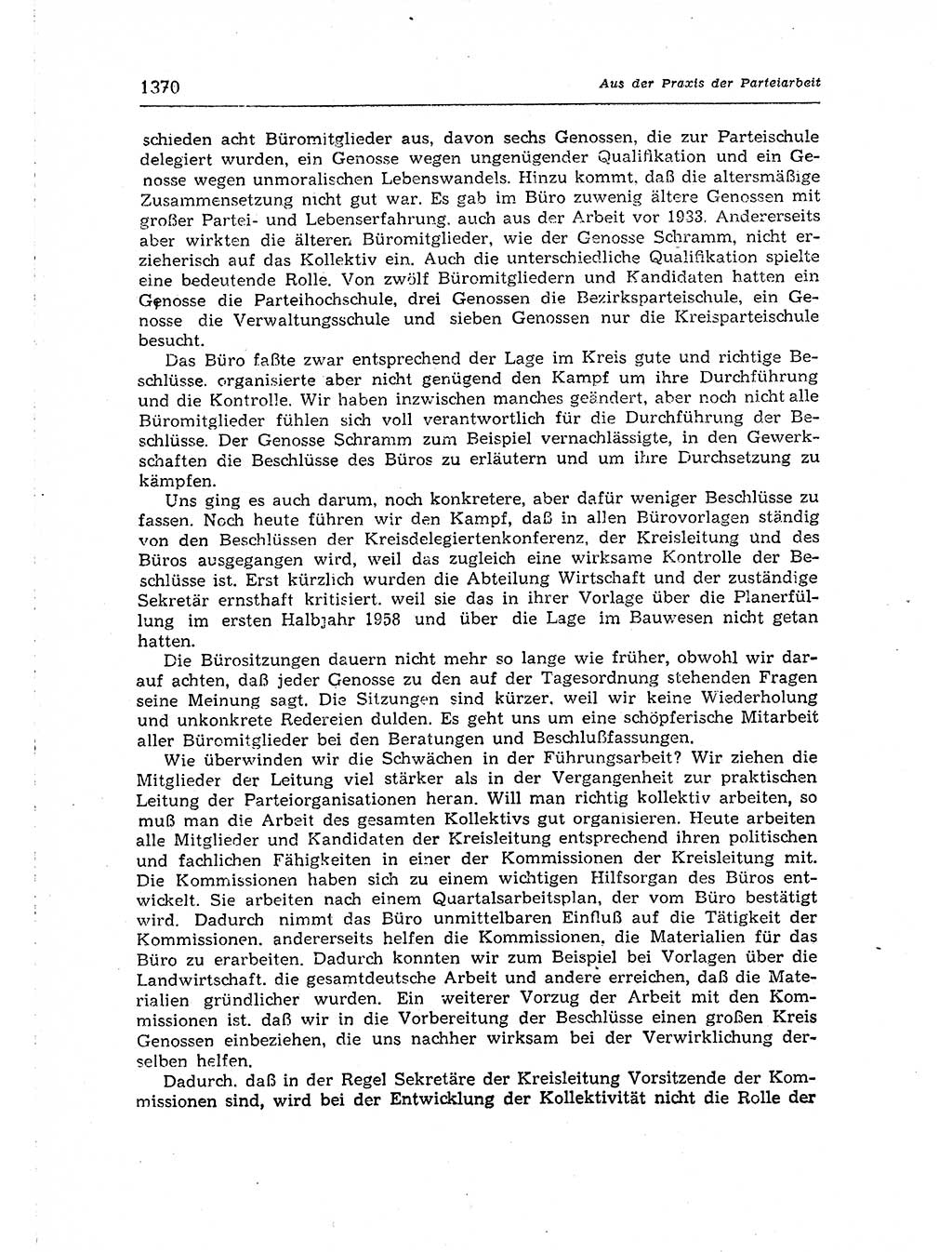 Neuer Weg (NW), Organ des Zentralkomitees (ZK) der SED (Sozialistische Einheitspartei Deutschlands) für Fragen des Parteiaufbaus und des Parteilebens, [Deutsche Demokratische Republik (DDR)] 13. Jahrgang 1958, Seite 1370 (NW ZK SED DDR 1958, S. 1370)