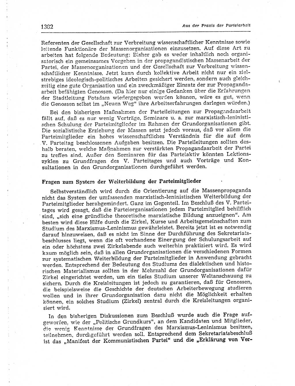 Neuer Weg (NW), Organ des Zentralkomitees (ZK) der SED (Sozialistische Einheitspartei Deutschlands) für Fragen des Parteiaufbaus und des Parteilebens, [Deutsche Demokratische Republik (DDR)] 13. Jahrgang 1958, Seite 1382 (NW ZK SED DDR 1958, S. 1382)