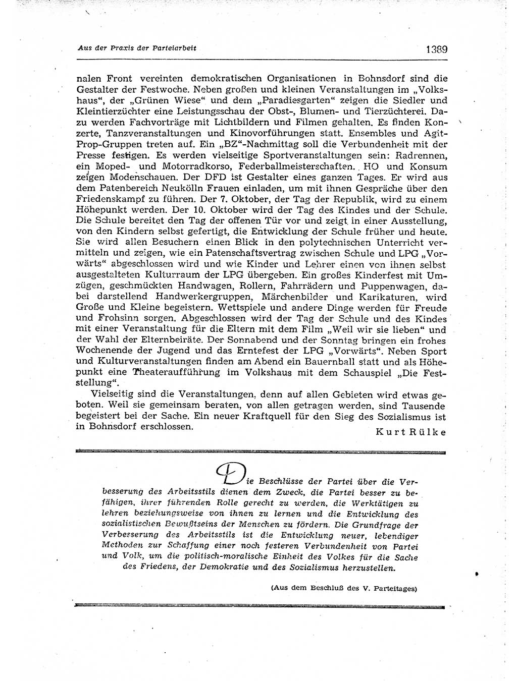 Neuer Weg (NW), Organ des Zentralkomitees (ZK) der SED (Sozialistische Einheitspartei Deutschlands) für Fragen des Parteiaufbaus und des Parteilebens, [Deutsche Demokratische Republik (DDR)] 13. Jahrgang 1958, Seite 1389 (NW ZK SED DDR 1958, S. 1389)
