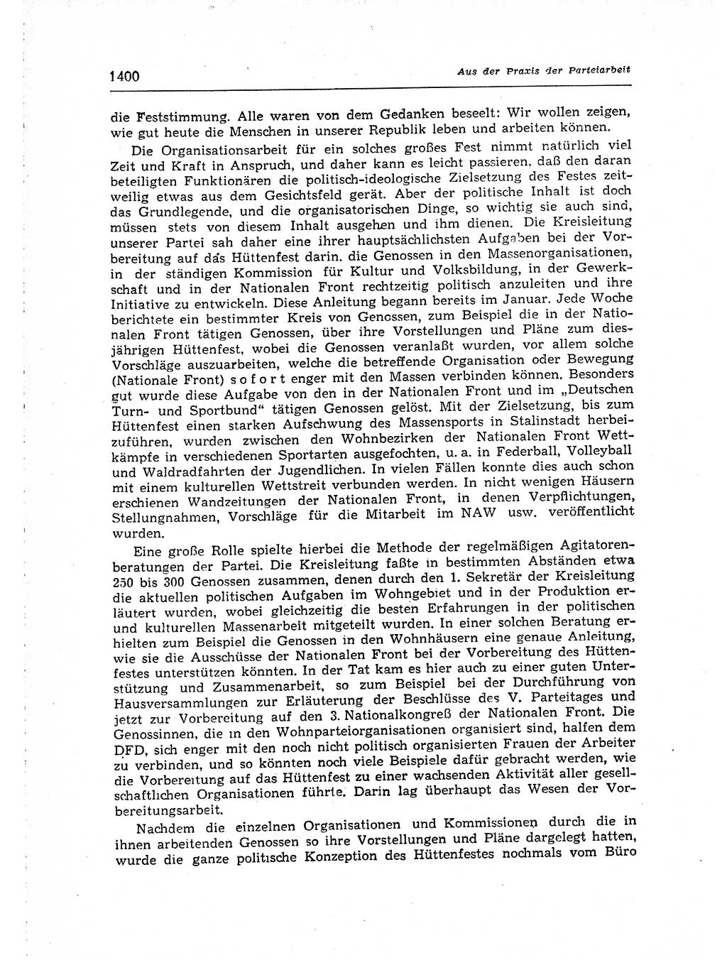Neuer Weg (NW), Organ des Zentralkomitees (ZK) der SED (Sozialistische Einheitspartei Deutschlands) für Fragen des Parteiaufbaus und des Parteilebens, [Deutsche Demokratische Republik (DDR)] 13. Jahrgang 1958, Seite 1400 (NW ZK SED DDR 1958, S. 1400)