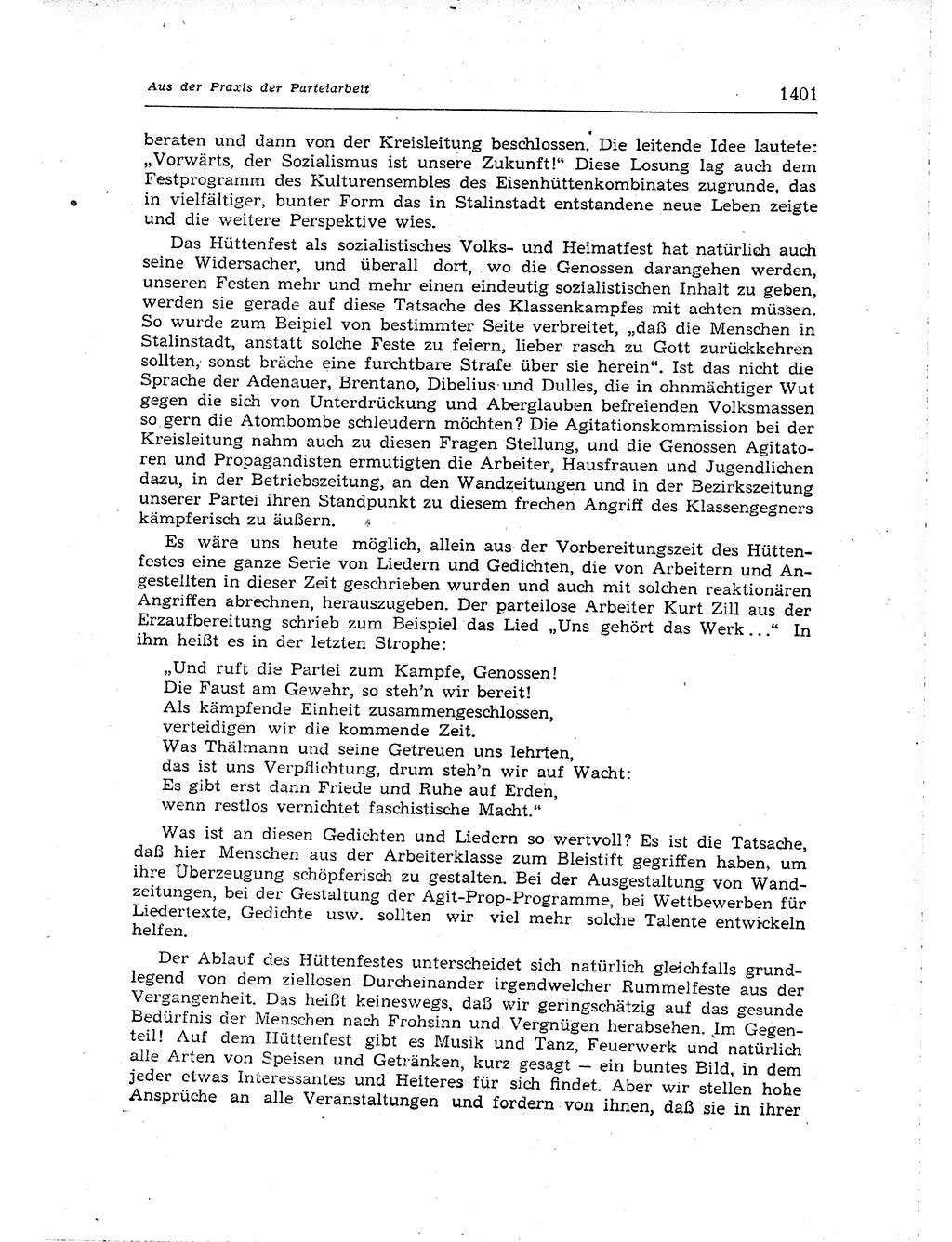 Neuer Weg (NW), Organ des Zentralkomitees (ZK) der SED (Sozialistische Einheitspartei Deutschlands) für Fragen des Parteiaufbaus und des Parteilebens, [Deutsche Demokratische Republik (DDR)] 13. Jahrgang 1958, Seite 1401 (NW ZK SED DDR 1958, S. 1401)