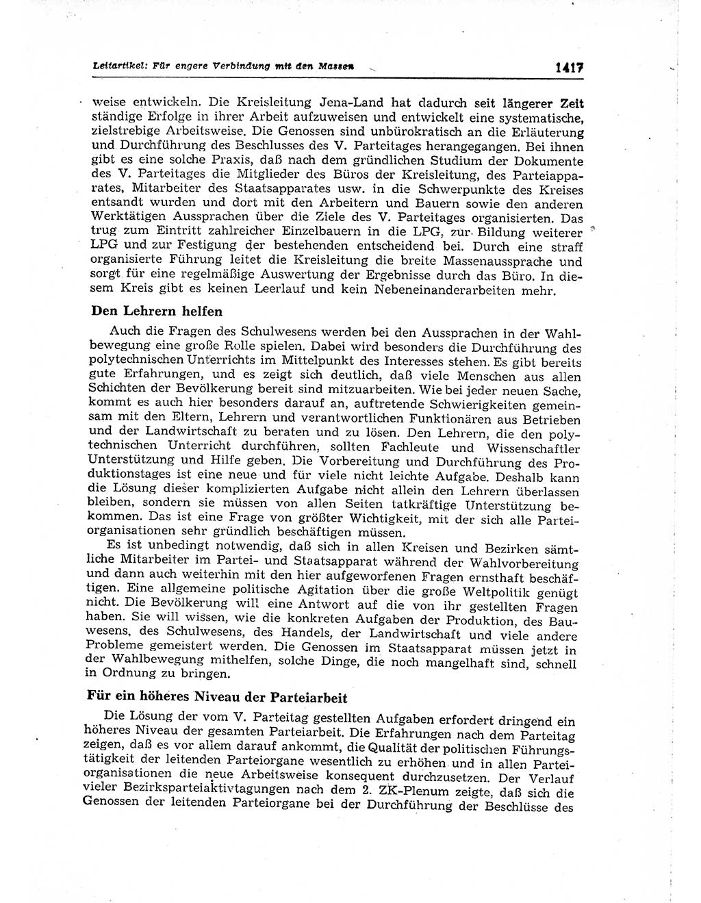 Neuer Weg (NW), Organ des Zentralkomitees (ZK) der SED (Sozialistische Einheitspartei Deutschlands) für Fragen des Parteiaufbaus und des Parteilebens, [Deutsche Demokratische Republik (DDR)] 13. Jahrgang 1958, Seite 1417 (NW ZK SED DDR 1958, S. 1417)