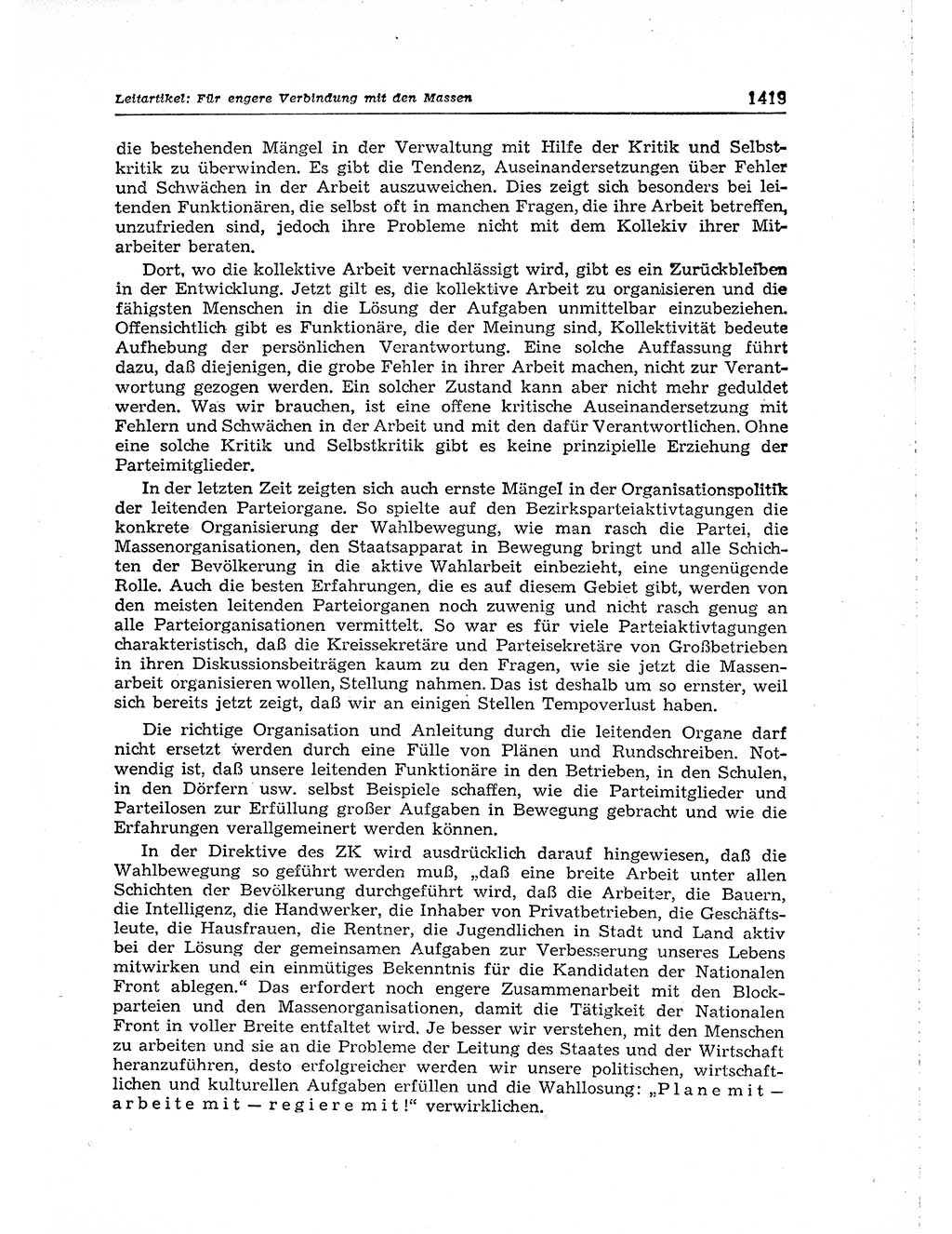 Neuer Weg (NW), Organ des Zentralkomitees (ZK) der SED (Sozialistische Einheitspartei Deutschlands) für Fragen des Parteiaufbaus und des Parteilebens, [Deutsche Demokratische Republik (DDR)] 13. Jahrgang 1958, Seite 1419 (NW ZK SED DDR 1958, S. 1419)