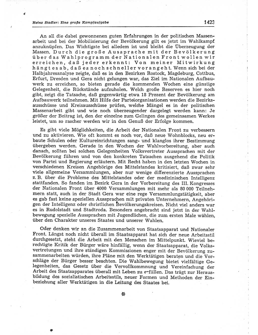 Neuer Weg (NW), Organ des Zentralkomitees (ZK) der SED (Sozialistische Einheitspartei Deutschlands) für Fragen des Parteiaufbaus und des Parteilebens, [Deutsche Demokratische Republik (DDR)] 13. Jahrgang 1958, Seite 1423 (NW ZK SED DDR 1958, S. 1423)