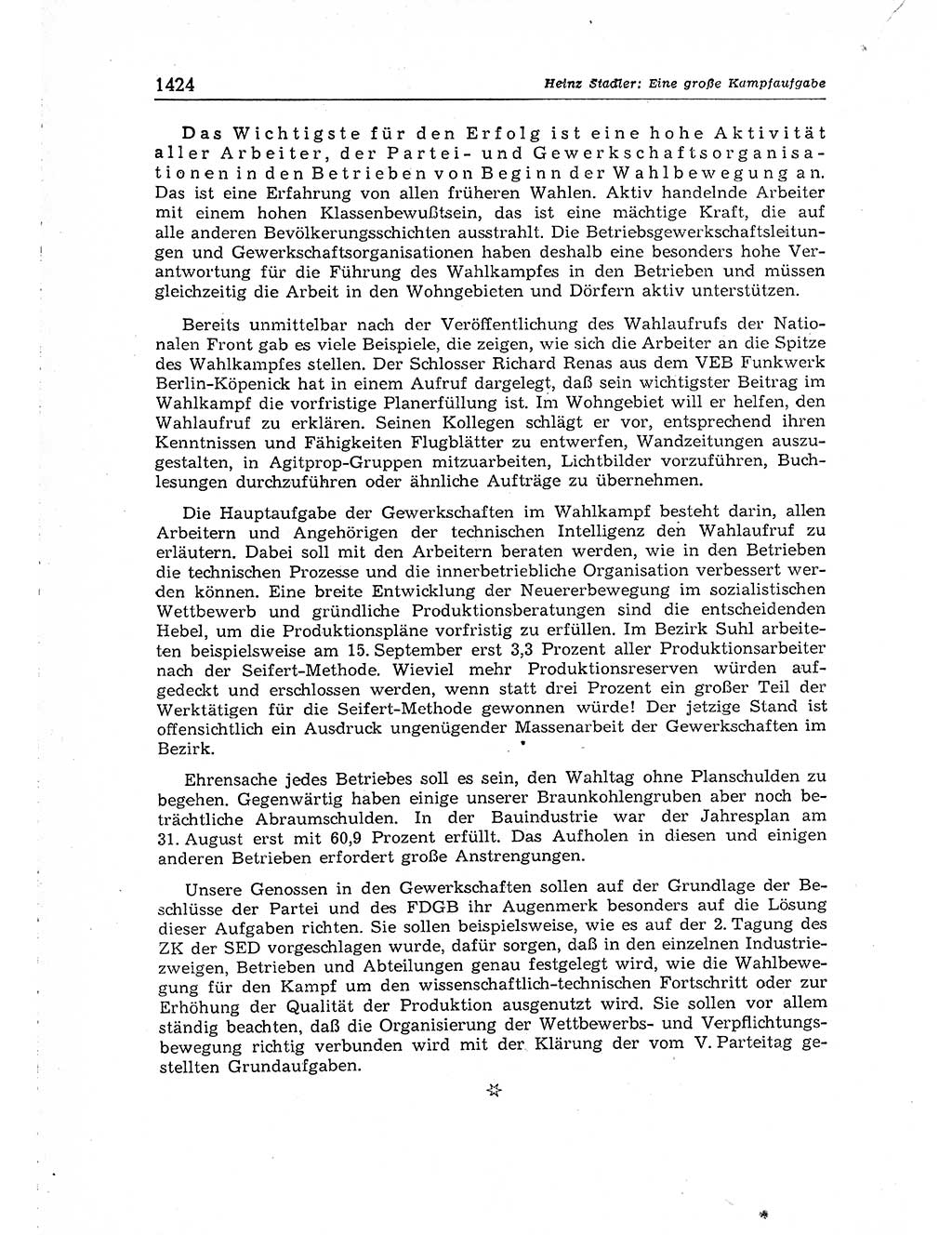 Neuer Weg (NW), Organ des Zentralkomitees (ZK) der SED (Sozialistische Einheitspartei Deutschlands) für Fragen des Parteiaufbaus und des Parteilebens, [Deutsche Demokratische Republik (DDR)] 13. Jahrgang 1958, Seite 1424 (NW ZK SED DDR 1958, S. 1424)