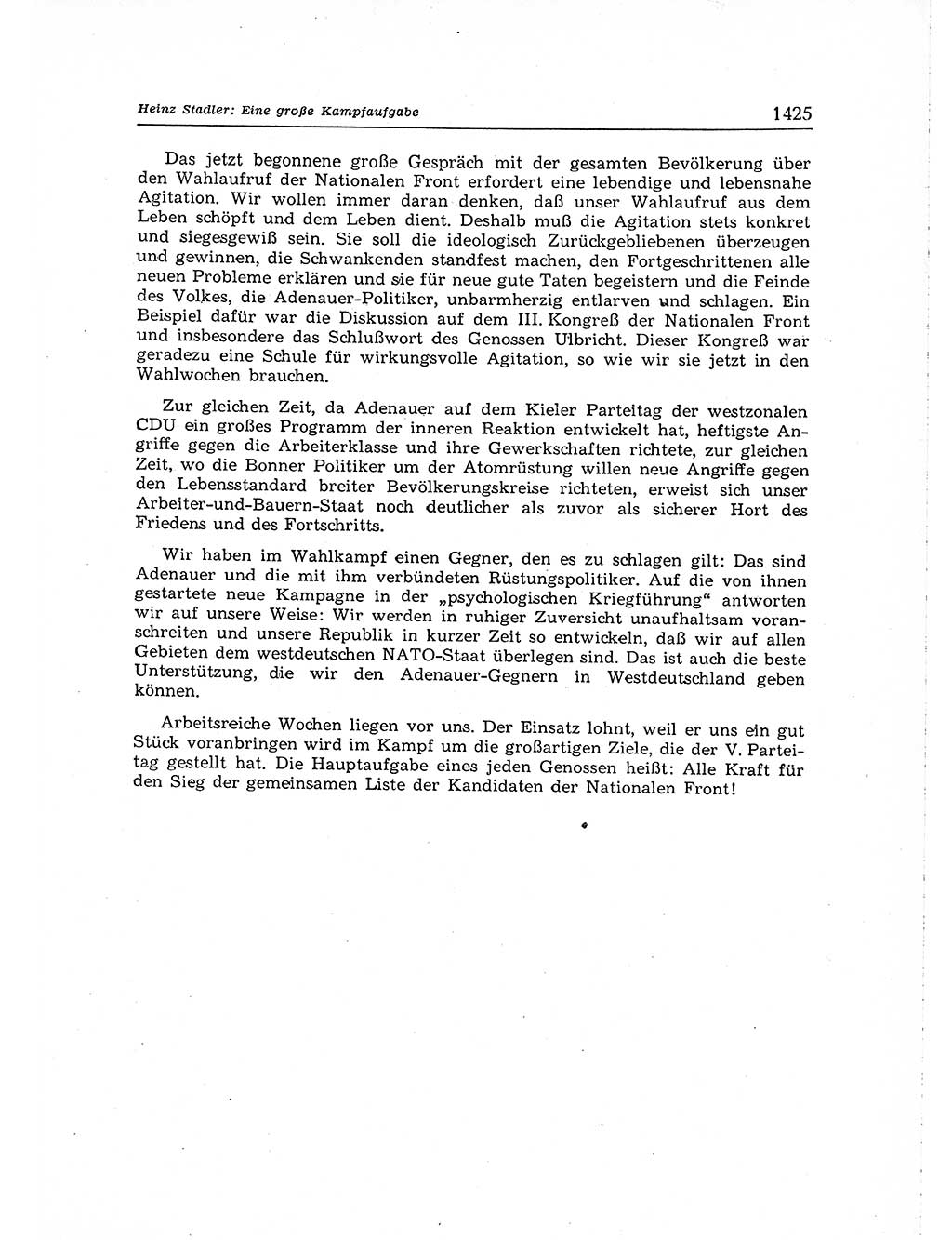 Neuer Weg (NW), Organ des Zentralkomitees (ZK) der SED (Sozialistische Einheitspartei Deutschlands) für Fragen des Parteiaufbaus und des Parteilebens, [Deutsche Demokratische Republik (DDR)] 13. Jahrgang 1958, Seite 1425 (NW ZK SED DDR 1958, S. 1425)