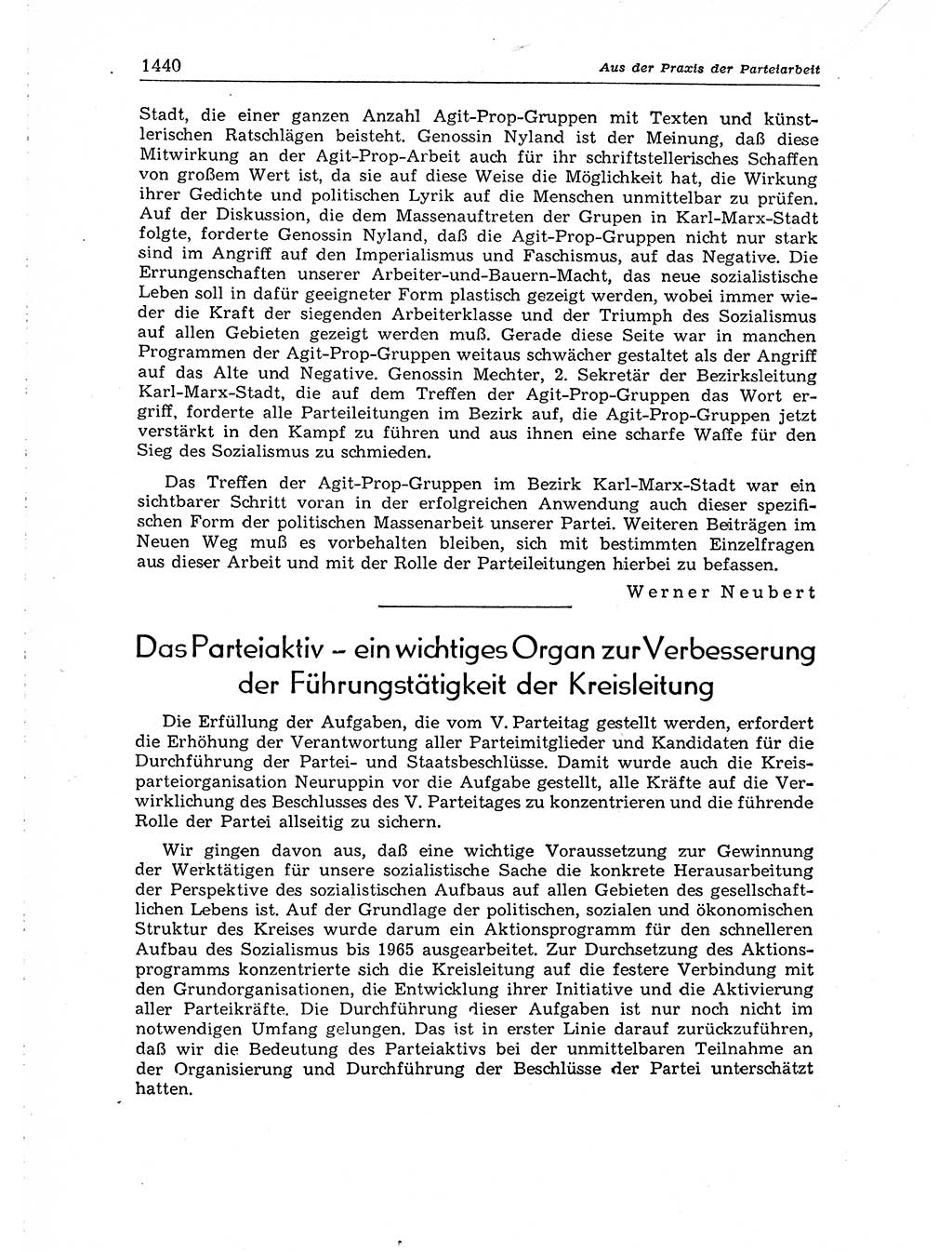 Neuer Weg (NW), Organ des Zentralkomitees (ZK) der SED (Sozialistische Einheitspartei Deutschlands) für Fragen des Parteiaufbaus und des Parteilebens, [Deutsche Demokratische Republik (DDR)] 13. Jahrgang 1958, Seite 1440 (NW ZK SED DDR 1958, S. 1440)