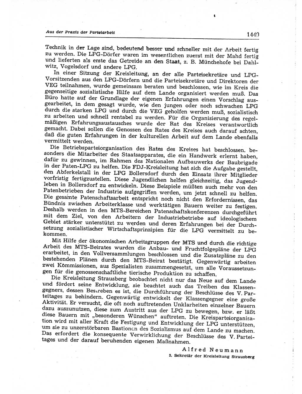 Neuer Weg (NW), Organ des Zentralkomitees (ZK) der SED (Sozialistische Einheitspartei Deutschlands) für Fragen des Parteiaufbaus und des Parteilebens, [Deutsche Demokratische Republik (DDR)] 13. Jahrgang 1958, Seite 1449 (NW ZK SED DDR 1958, S. 1449)