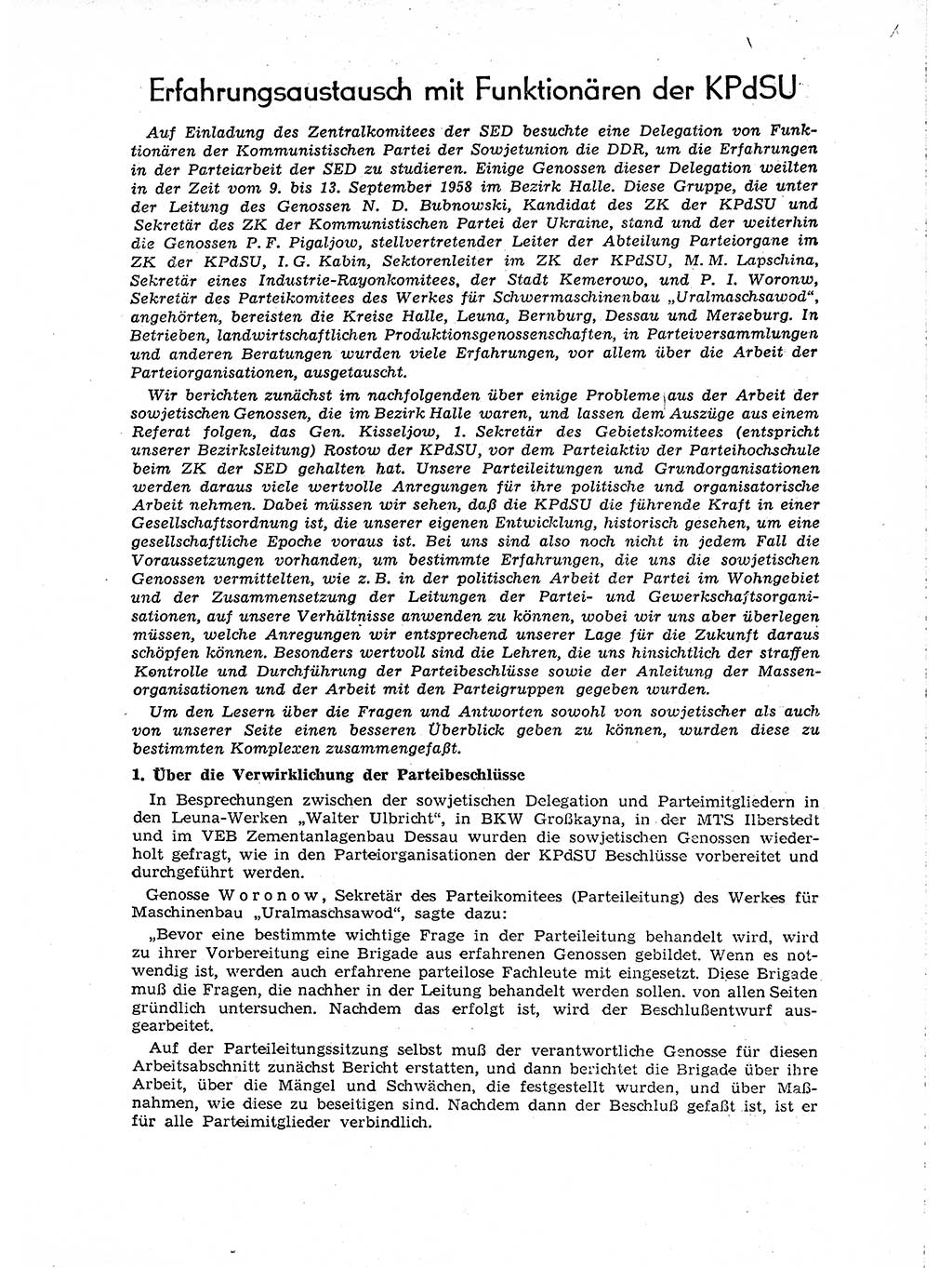 Neuer Weg (NW), Organ des Zentralkomitees (ZK) der SED (Sozialistische Einheitspartei Deutschlands) für Fragen des Parteiaufbaus und des Parteilebens, [Deutsche Demokratische Republik (DDR)] 13. Jahrgang 1958, Seite 1485 (NW ZK SED DDR 1958, S. 1485)