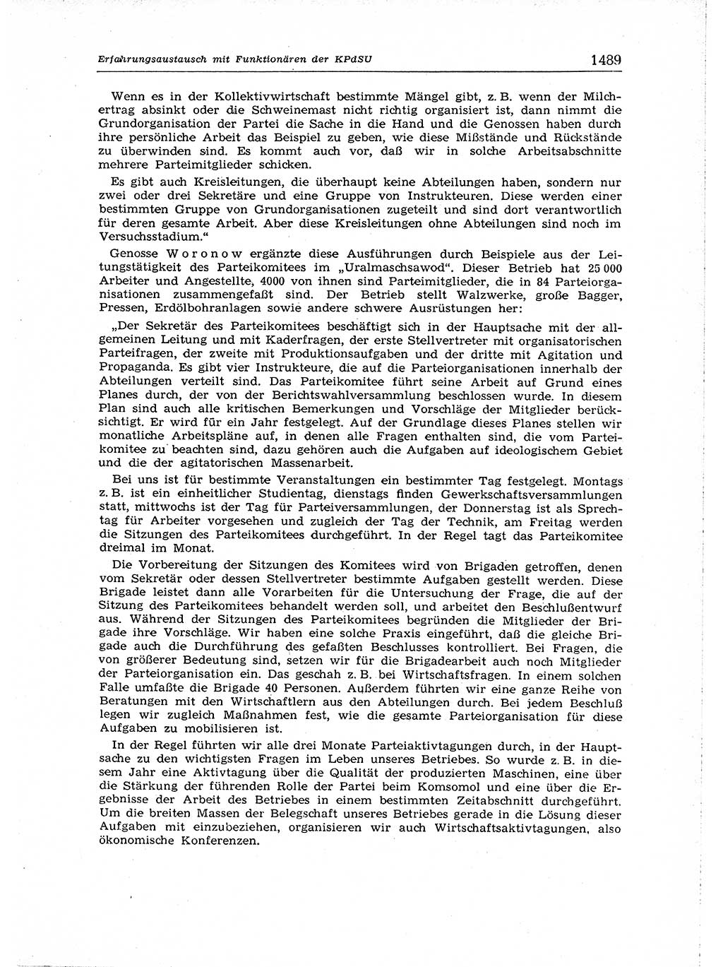 Neuer Weg (NW), Organ des Zentralkomitees (ZK) der SED (Sozialistische Einheitspartei Deutschlands) für Fragen des Parteiaufbaus und des Parteilebens, [Deutsche Demokratische Republik (DDR)] 13. Jahrgang 1958, Seite 1489 (NW ZK SED DDR 1958, S. 1489)