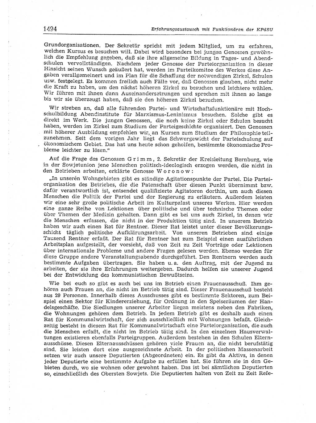 Neuer Weg (NW), Organ des Zentralkomitees (ZK) der SED (Sozialistische Einheitspartei Deutschlands) für Fragen des Parteiaufbaus und des Parteilebens, [Deutsche Demokratische Republik (DDR)] 13. Jahrgang 1958, Seite 1494 (NW ZK SED DDR 1958, S. 1494)