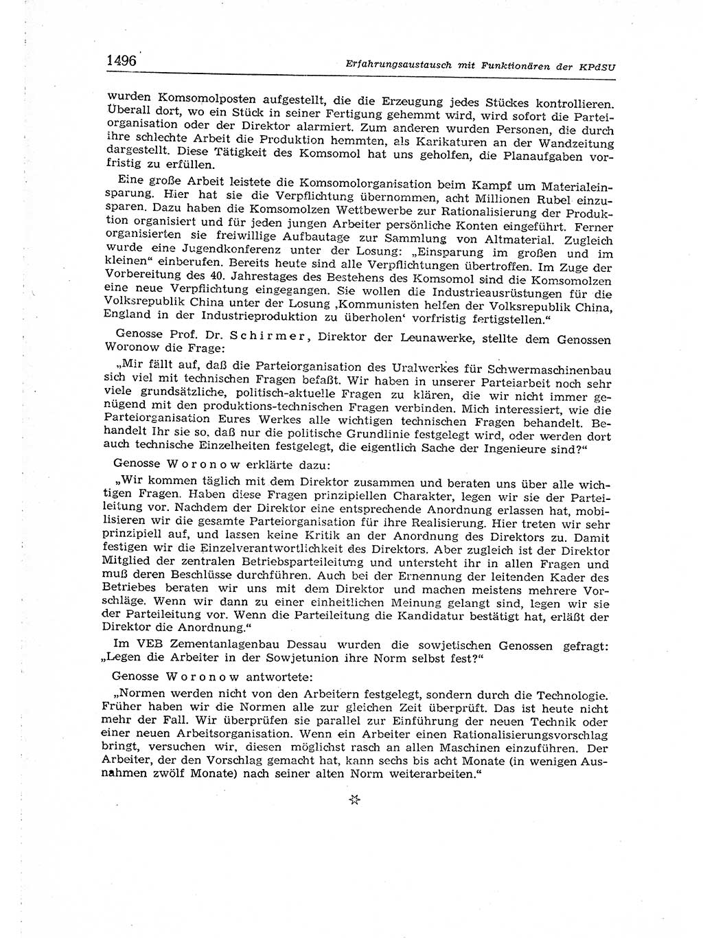 Neuer Weg (NW), Organ des Zentralkomitees (ZK) der SED (Sozialistische Einheitspartei Deutschlands) für Fragen des Parteiaufbaus und des Parteilebens, [Deutsche Demokratische Republik (DDR)] 13. Jahrgang 1958, Seite 1496 (NW ZK SED DDR 1958, S. 1496)