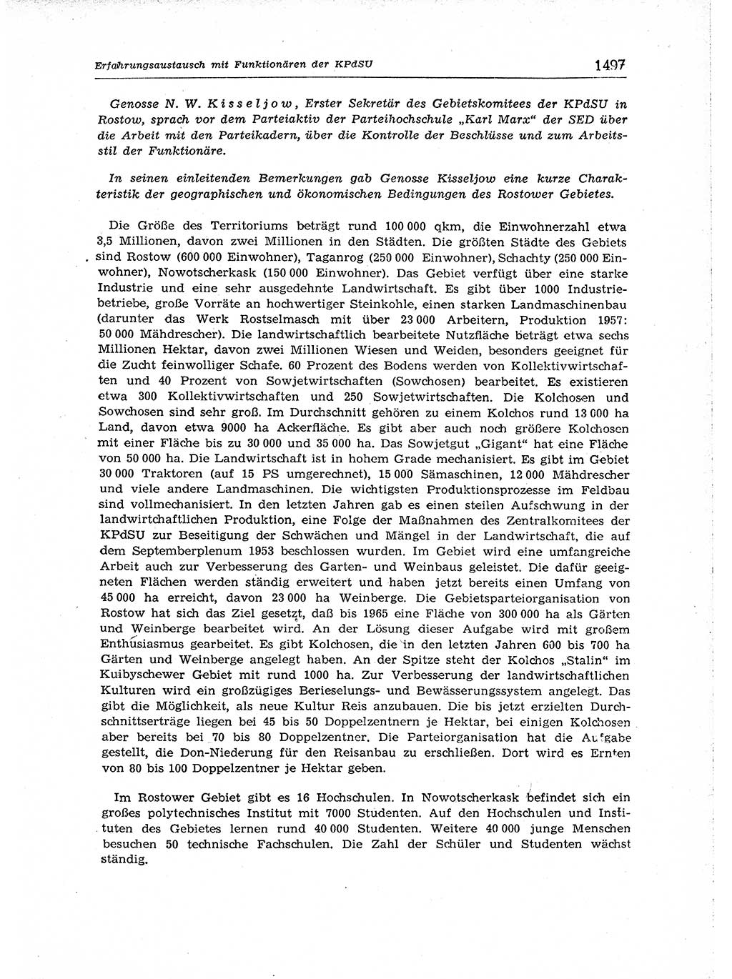 Neuer Weg (NW), Organ des Zentralkomitees (ZK) der SED (Sozialistische Einheitspartei Deutschlands) für Fragen des Parteiaufbaus und des Parteilebens, [Deutsche Demokratische Republik (DDR)] 13. Jahrgang 1958, Seite 1497 (NW ZK SED DDR 1958, S. 1497)