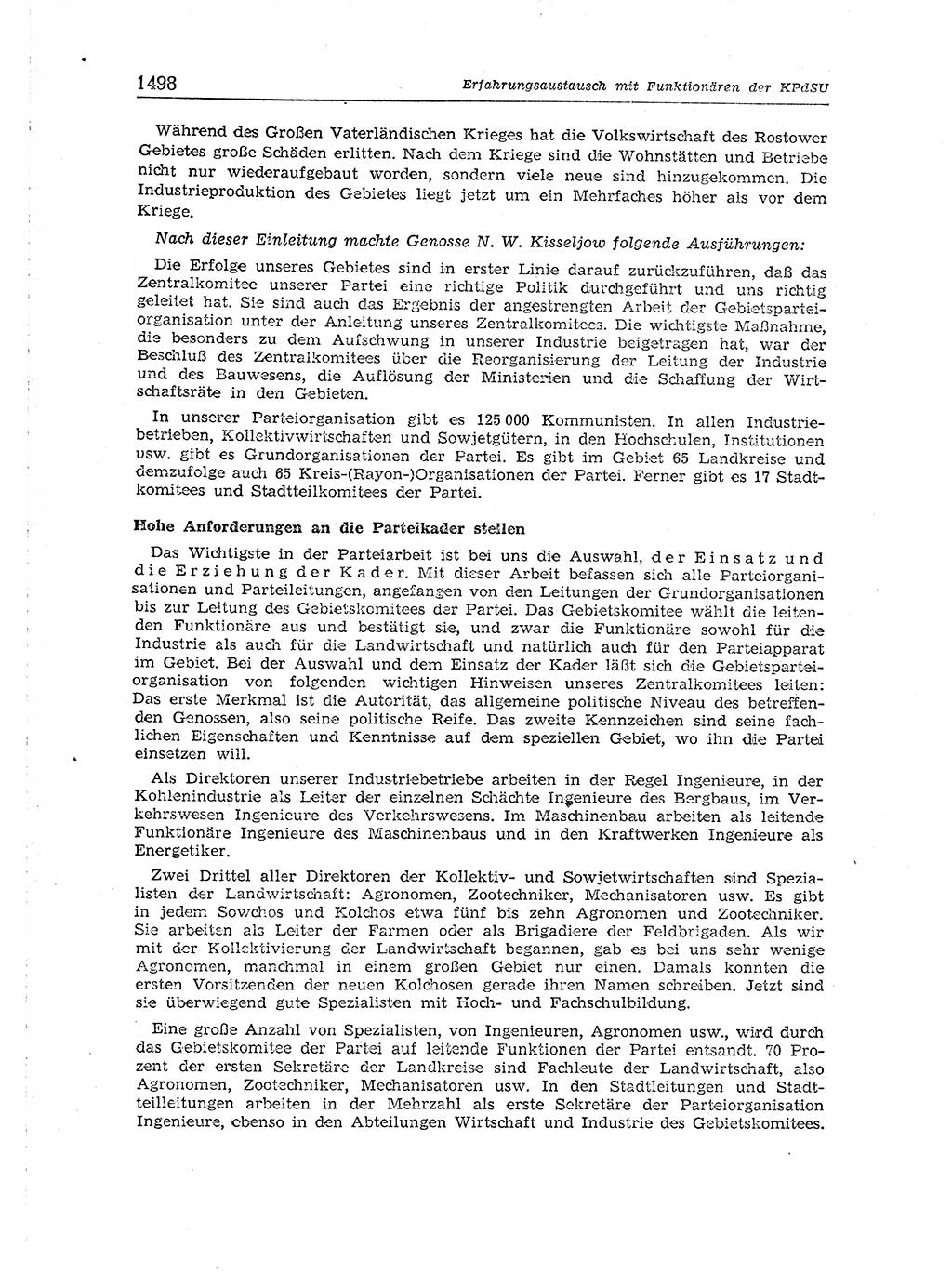 Neuer Weg (NW), Organ des Zentralkomitees (ZK) der SED (Sozialistische Einheitspartei Deutschlands) für Fragen des Parteiaufbaus und des Parteilebens, [Deutsche Demokratische Republik (DDR)] 13. Jahrgang 1958, Seite 1498 (NW ZK SED DDR 1958, S. 1498)