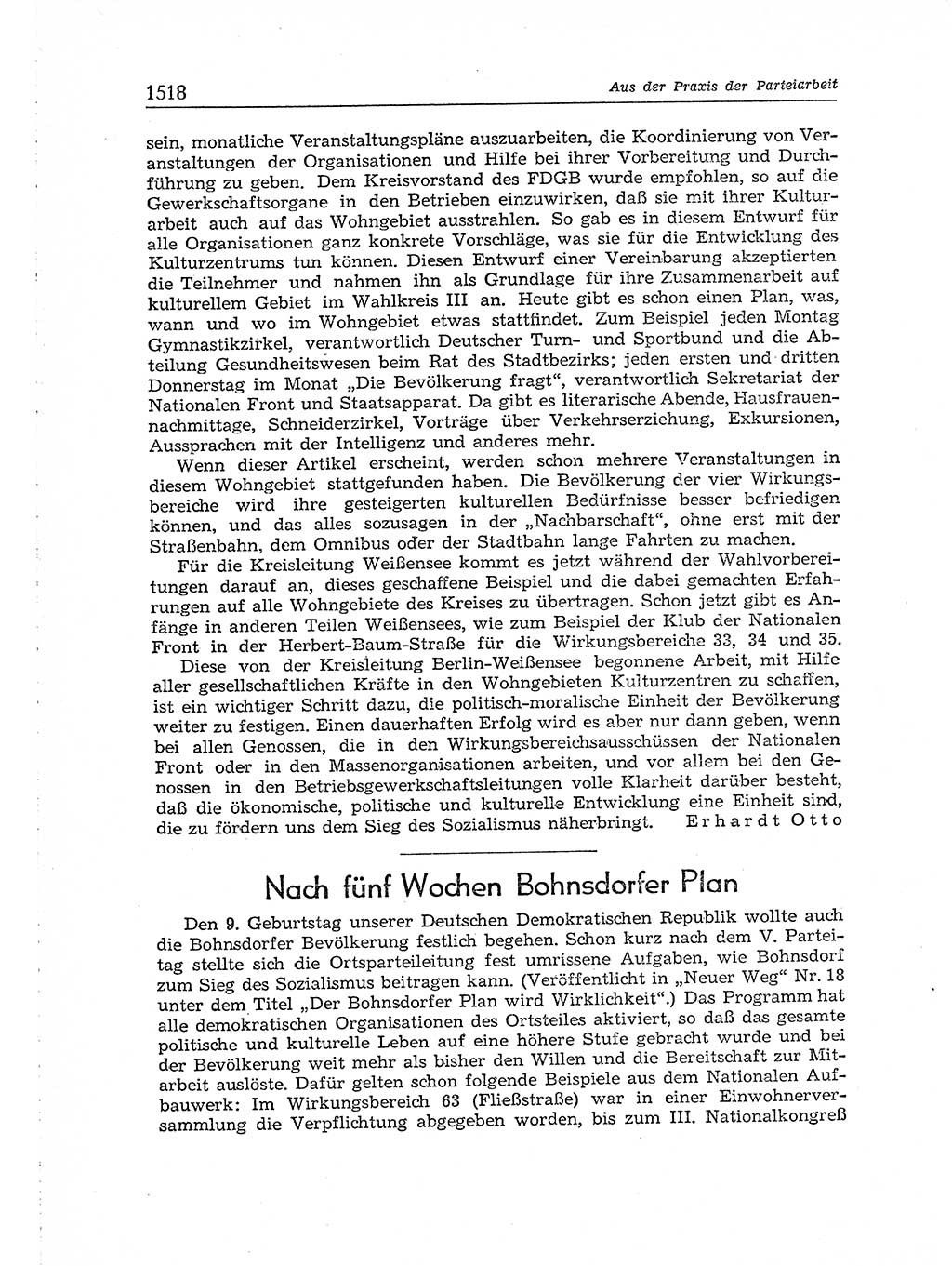 Neuer Weg (NW), Organ des Zentralkomitees (ZK) der SED (Sozialistische Einheitspartei Deutschlands) für Fragen des Parteiaufbaus und des Parteilebens, [Deutsche Demokratische Republik (DDR)] 13. Jahrgang 1958, Seite 1518 (NW ZK SED DDR 1958, S. 1518)