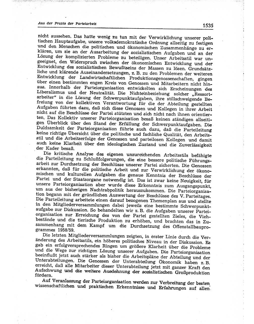 Neuer Weg (NW), Organ des Zentralkomitees (ZK) der SED (Sozialistische Einheitspartei Deutschlands) für Fragen des Parteiaufbaus und des Parteilebens, [Deutsche Demokratische Republik (DDR)] 13. Jahrgang 1958, Seite 1535 (NW ZK SED DDR 1958, S. 1535)