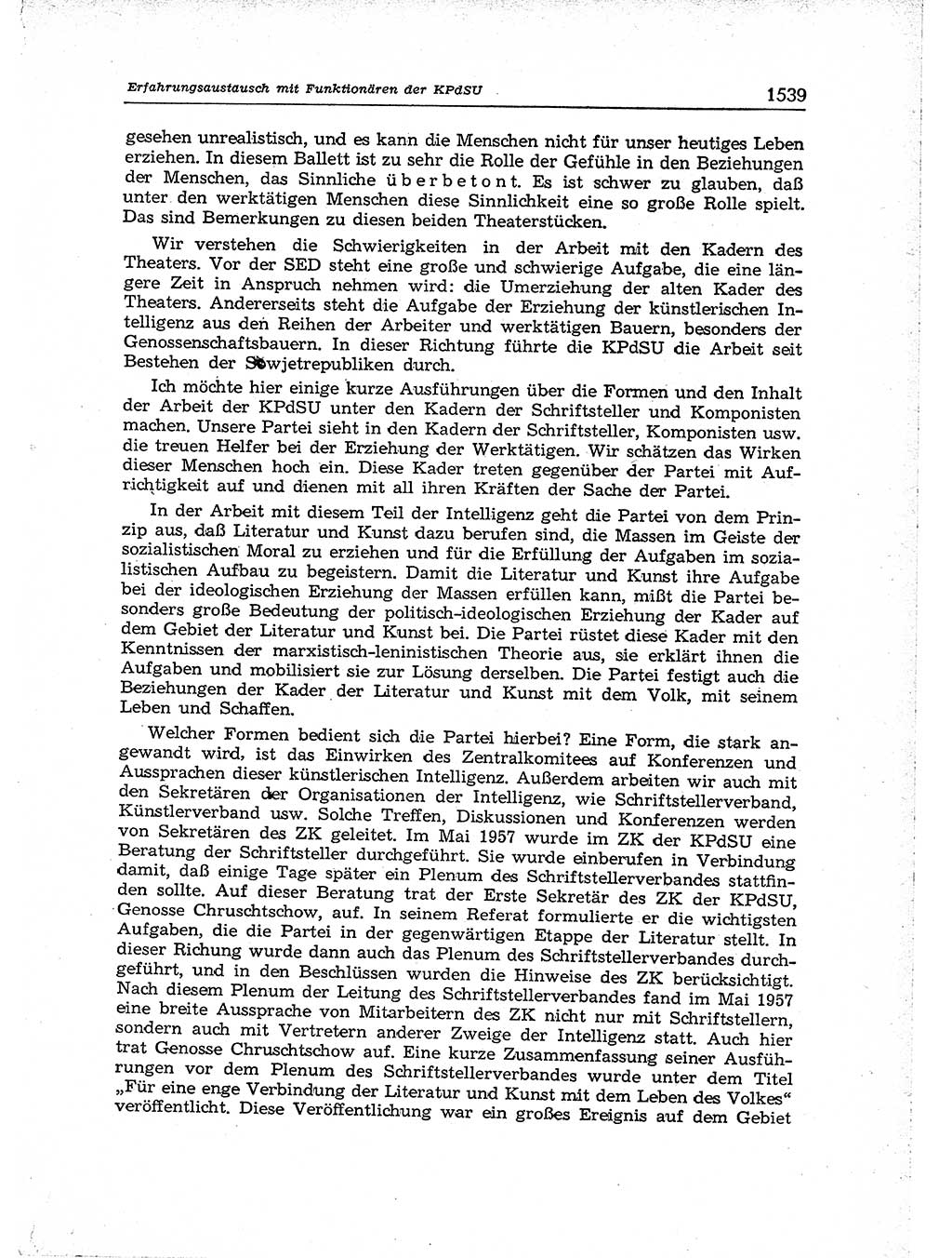 Neuer Weg (NW), Organ des Zentralkomitees (ZK) der SED (Sozialistische Einheitspartei Deutschlands) für Fragen des Parteiaufbaus und des Parteilebens, [Deutsche Demokratische Republik (DDR)] 13. Jahrgang 1958, Seite 1539 (NW ZK SED DDR 1958, S. 1539)