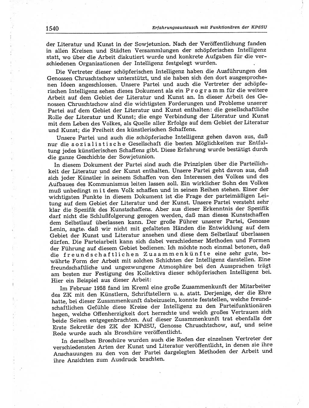 Neuer Weg (NW), Organ des Zentralkomitees (ZK) der SED (Sozialistische Einheitspartei Deutschlands) für Fragen des Parteiaufbaus und des Parteilebens, [Deutsche Demokratische Republik (DDR)] 13. Jahrgang 1958, Seite 1540 (NW ZK SED DDR 1958, S. 1540)