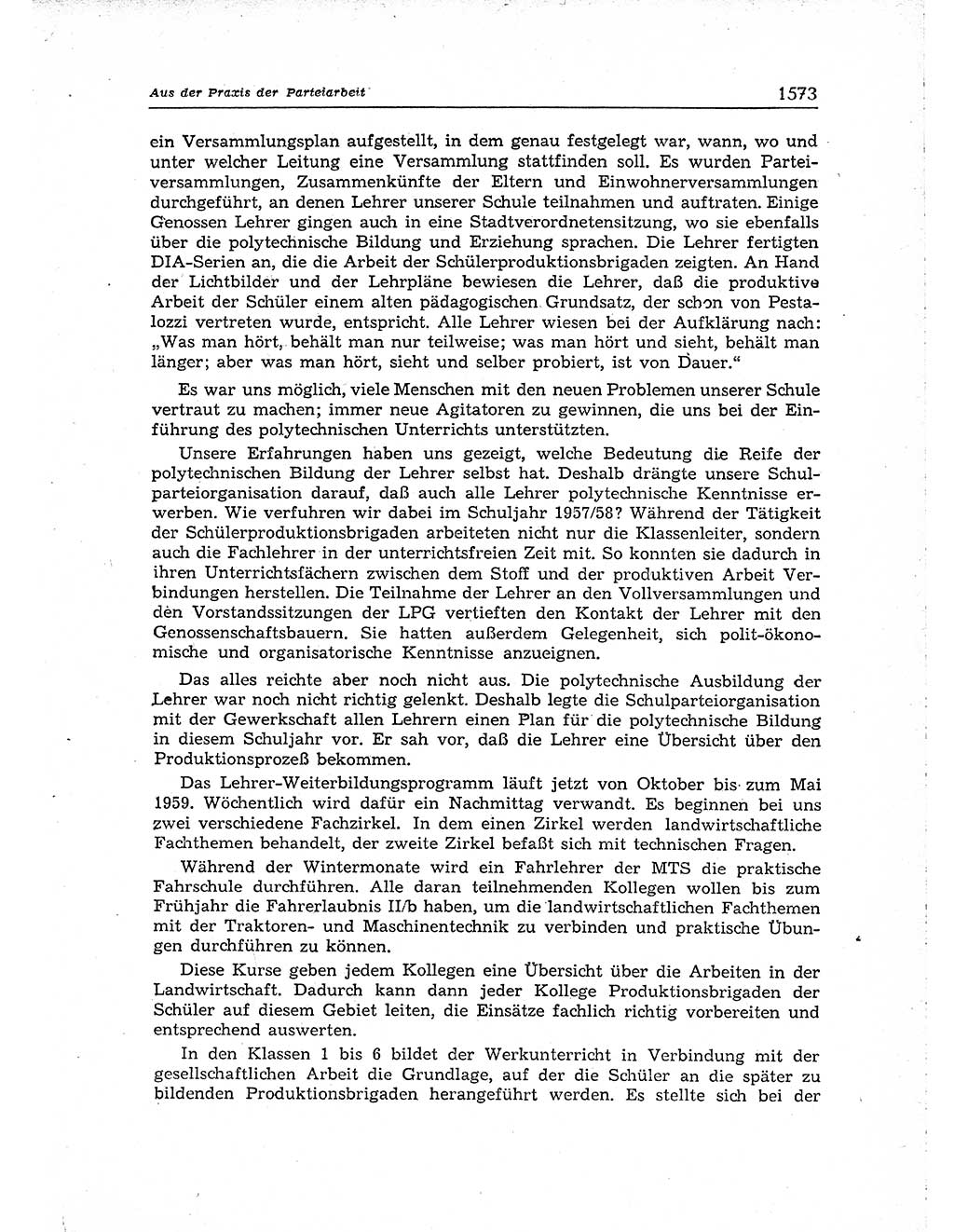 Neuer Weg (NW), Organ des Zentralkomitees (ZK) der SED (Sozialistische Einheitspartei Deutschlands) für Fragen des Parteiaufbaus und des Parteilebens, [Deutsche Demokratische Republik (DDR)] 13. Jahrgang 1958, Seite 1573 (NW ZK SED DDR 1958, S. 1573)