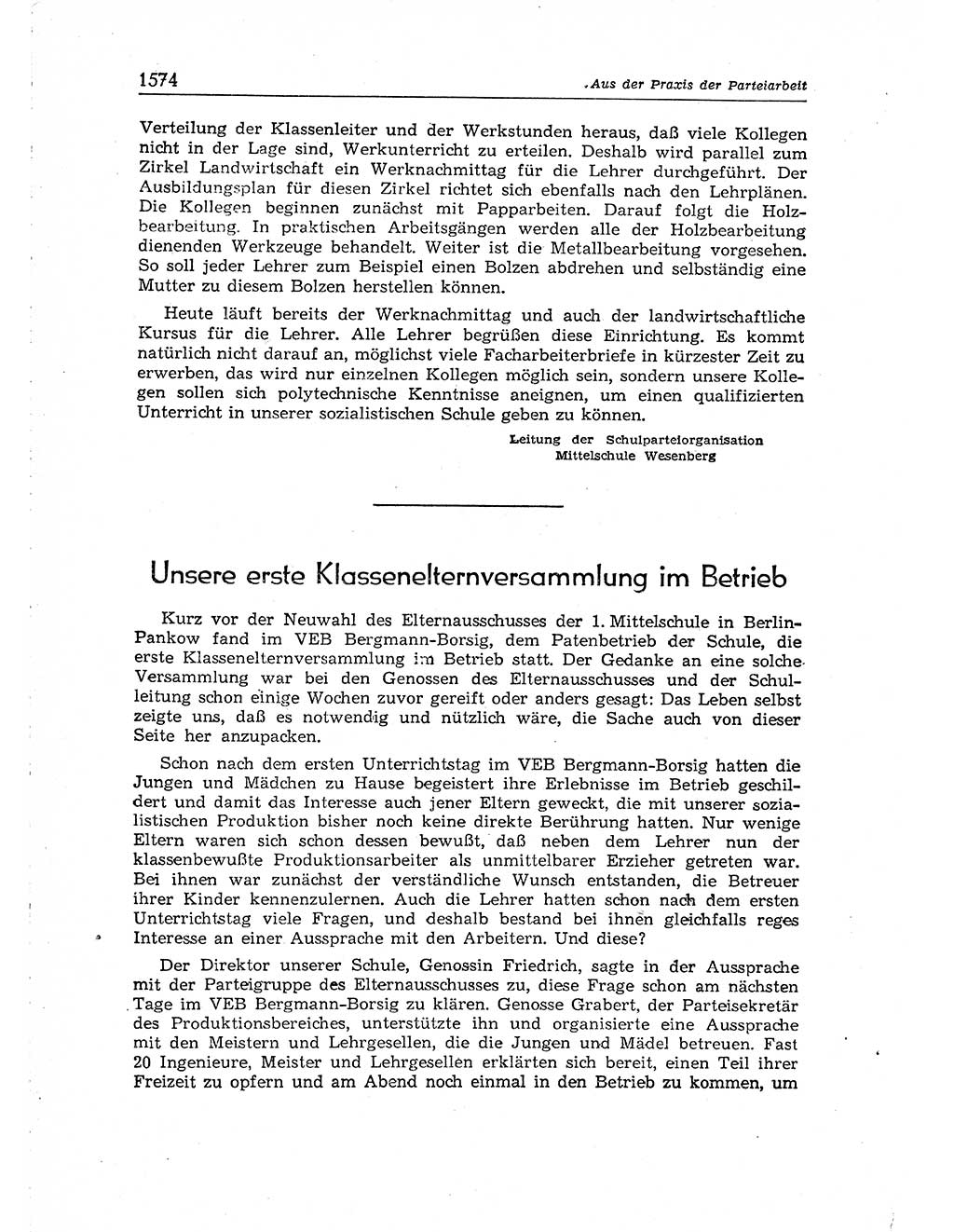 Neuer Weg (NW), Organ des Zentralkomitees (ZK) der SED (Sozialistische Einheitspartei Deutschlands) für Fragen des Parteiaufbaus und des Parteilebens, [Deutsche Demokratische Republik (DDR)] 13. Jahrgang 1958, Seite 1574 (NW ZK SED DDR 1958, S. 1574)