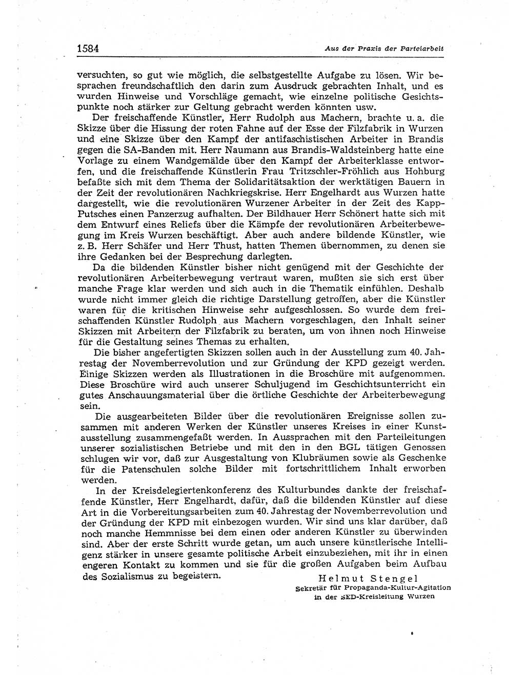 Neuer Weg (NW), Organ des Zentralkomitees (ZK) der SED (Sozialistische Einheitspartei Deutschlands) für Fragen des Parteiaufbaus und des Parteilebens, [Deutsche Demokratische Republik (DDR)] 13. Jahrgang 1958, Seite 1584 (NW ZK SED DDR 1958, S. 1584)