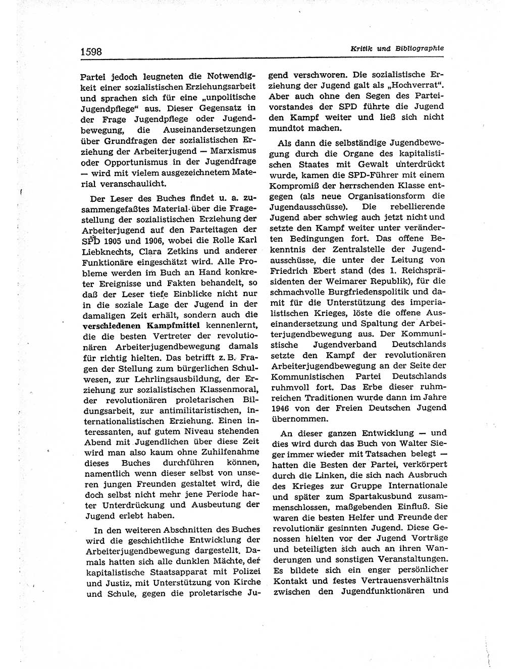 Neuer Weg (NW), Organ des Zentralkomitees (ZK) der SED (Sozialistische Einheitspartei Deutschlands) für Fragen des Parteiaufbaus und des Parteilebens, [Deutsche Demokratische Republik (DDR)] 13. Jahrgang 1958, Seite 1598 (NW ZK SED DDR 1958, S. 1598)