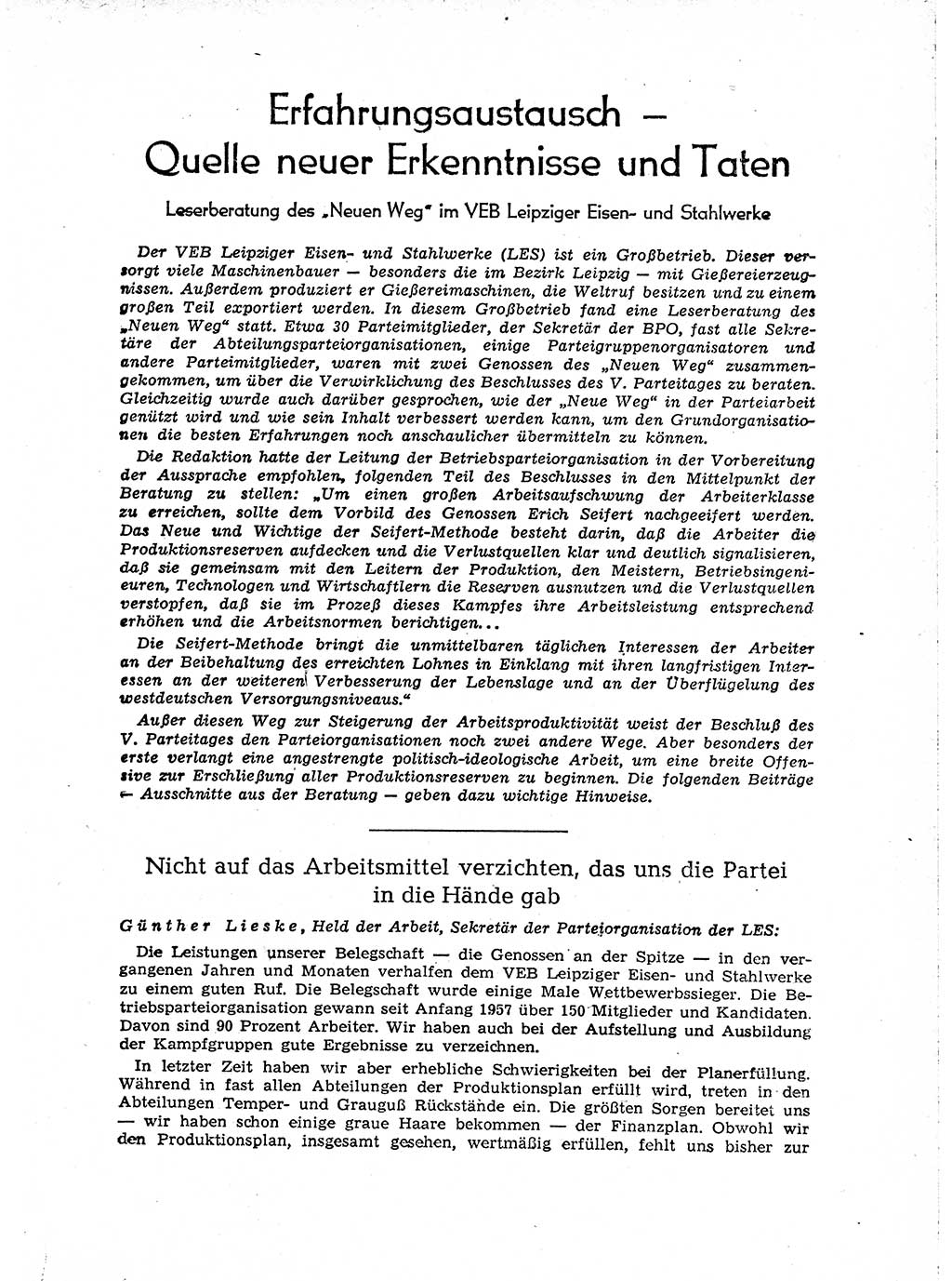 Neuer Weg (NW), Organ des Zentralkomitees (ZK) der SED (Sozialistische Einheitspartei Deutschlands) für Fragen des Parteiaufbaus und des Parteilebens, [Deutsche Demokratische Republik (DDR)] 13. Jahrgang 1958, Seite 1613 (NW ZK SED DDR 1958, S. 1613)