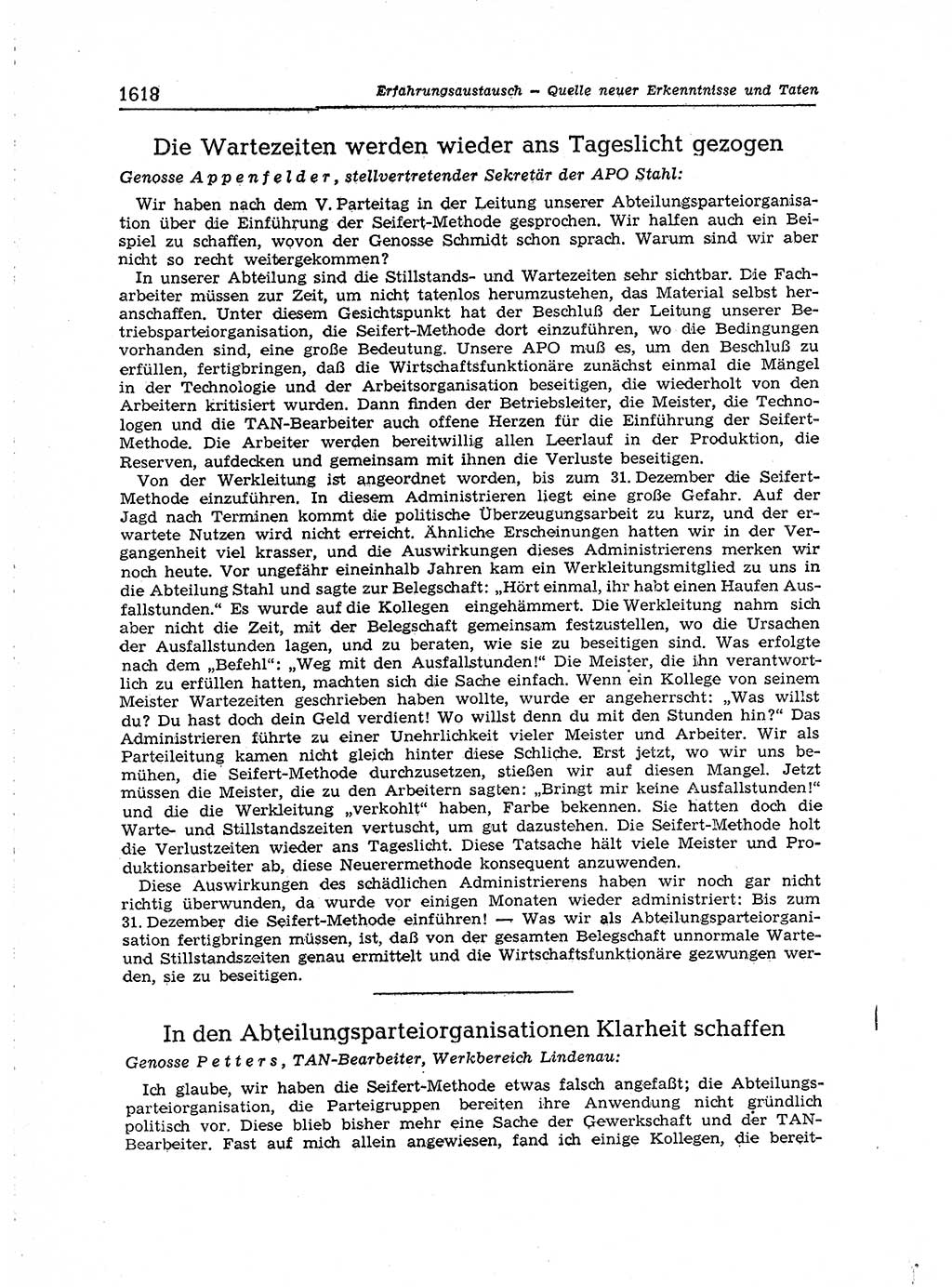 Neuer Weg (NW), Organ des Zentralkomitees (ZK) der SED (Sozialistische Einheitspartei Deutschlands) für Fragen des Parteiaufbaus und des Parteilebens, [Deutsche Demokratische Republik (DDR)] 13. Jahrgang 1958, Seite 1618 (NW ZK SED DDR 1958, S. 1618)