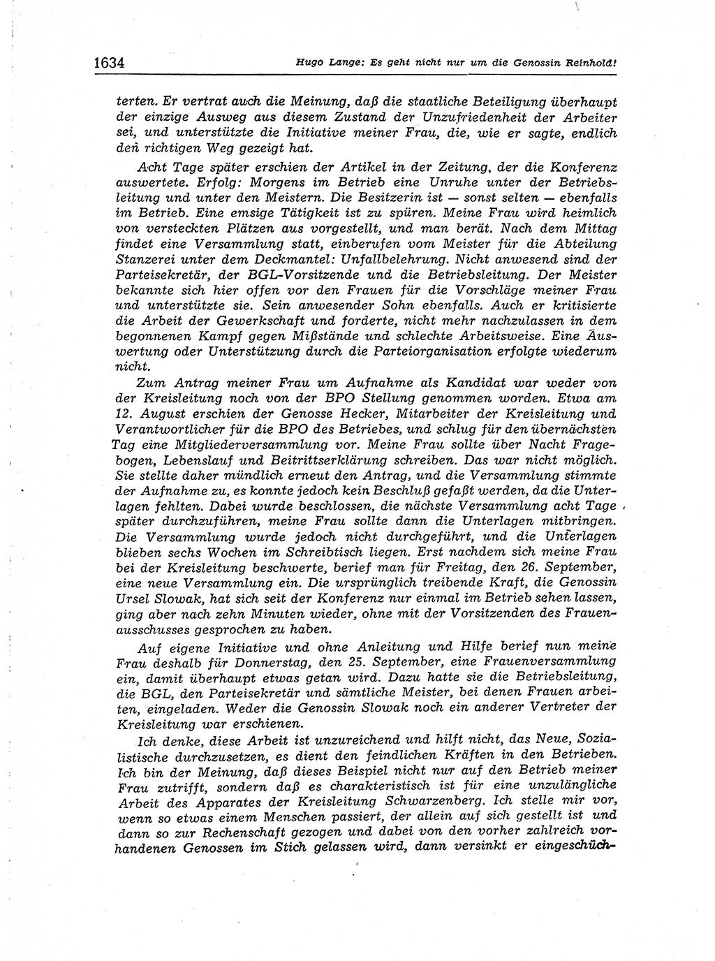 Neuer Weg (NW), Organ des Zentralkomitees (ZK) der SED (Sozialistische Einheitspartei Deutschlands) für Fragen des Parteiaufbaus und des Parteilebens, [Deutsche Demokratische Republik (DDR)] 13. Jahrgang 1958, Seite 1634 (NW ZK SED DDR 1958, S. 1634)