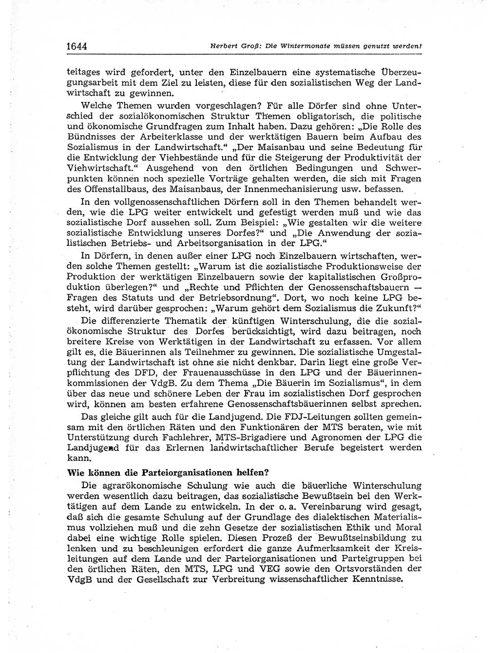 Neuer Weg (NW), Organ des Zentralkomitees (ZK) der SED (Sozialistische Einheitspartei Deutschlands) für Fragen des Parteiaufbaus und des Parteilebens, [Deutsche Demokratische Republik (DDR)] 13. Jahrgang 1958, Seite 1644 (NW ZK SED DDR 1958, S. 1644)