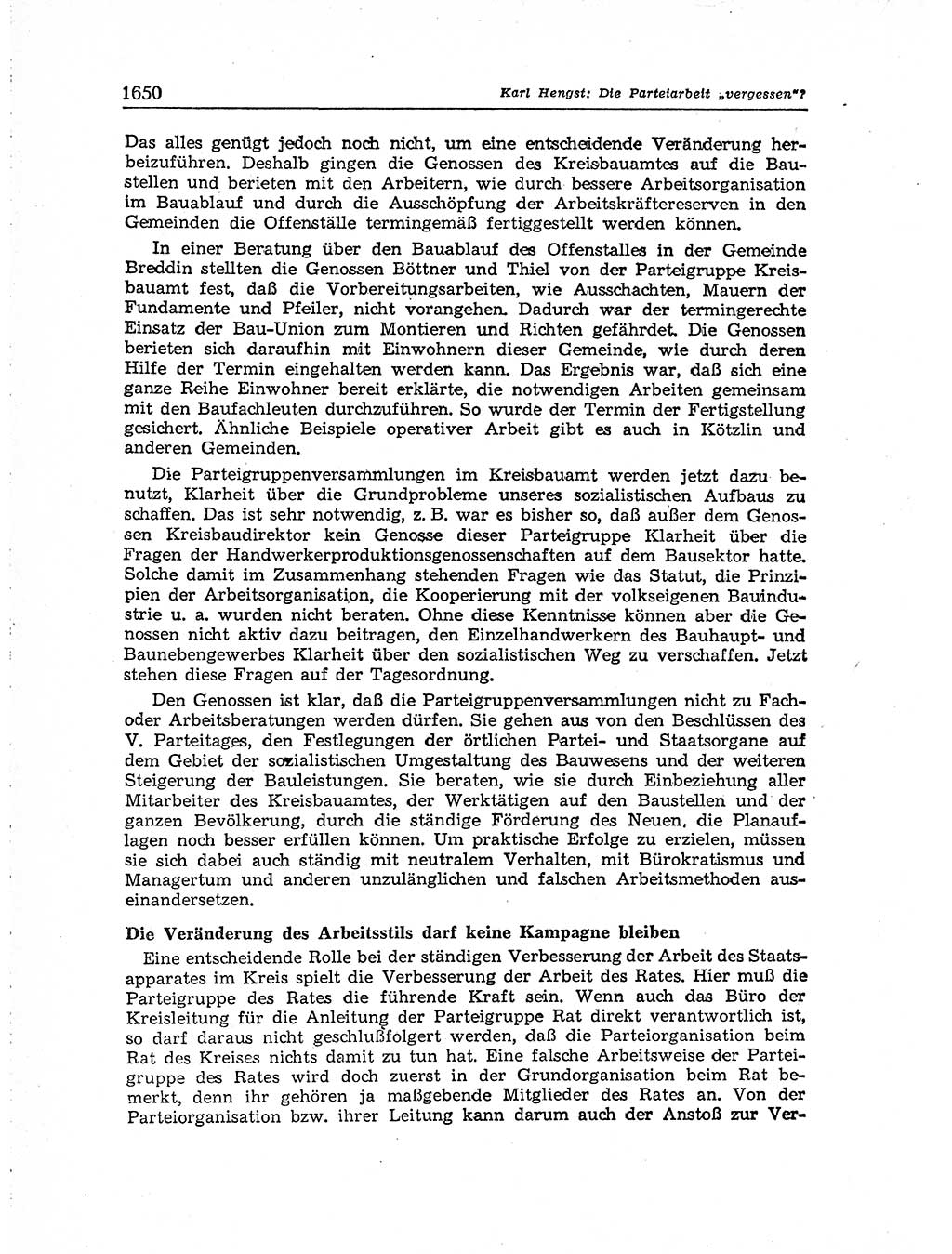 Neuer Weg (NW), Organ des Zentralkomitees (ZK) der SED (Sozialistische Einheitspartei Deutschlands) für Fragen des Parteiaufbaus und des Parteilebens, [Deutsche Demokratische Republik (DDR)] 13. Jahrgang 1958, Seite 1650 (NW ZK SED DDR 1958, S. 1650)