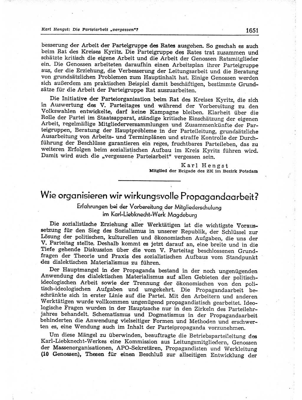 Neuer Weg (NW), Organ des Zentralkomitees (ZK) der SED (Sozialistische Einheitspartei Deutschlands) fÃ¼r Fragen des Parteiaufbaus und des Parteilebens, [Deutsche Demokratische Republik (DDR)] 13. Jahrgang 1958, Seite 1651 (NW ZK SED DDR 1958, S. 1651)