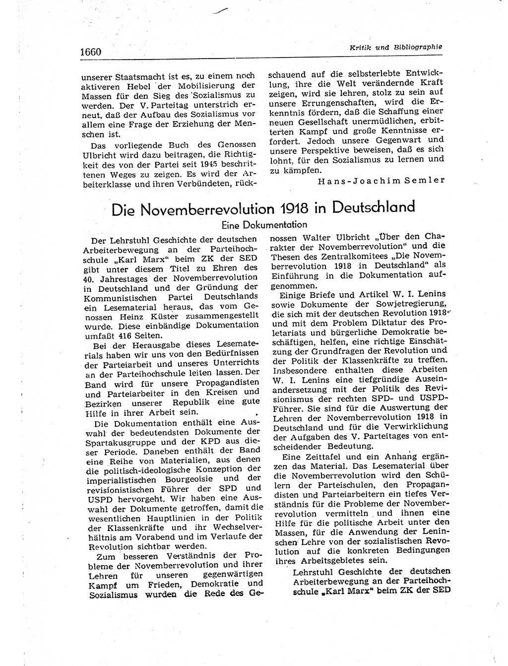 Neuer Weg (NW), Organ des Zentralkomitees (ZK) der SED (Sozialistische Einheitspartei Deutschlands) für Fragen des Parteiaufbaus und des Parteilebens, [Deutsche Demokratische Republik (DDR)] 13. Jahrgang 1958, Seite 1660 (NW ZK SED DDR 1958, S. 1660)