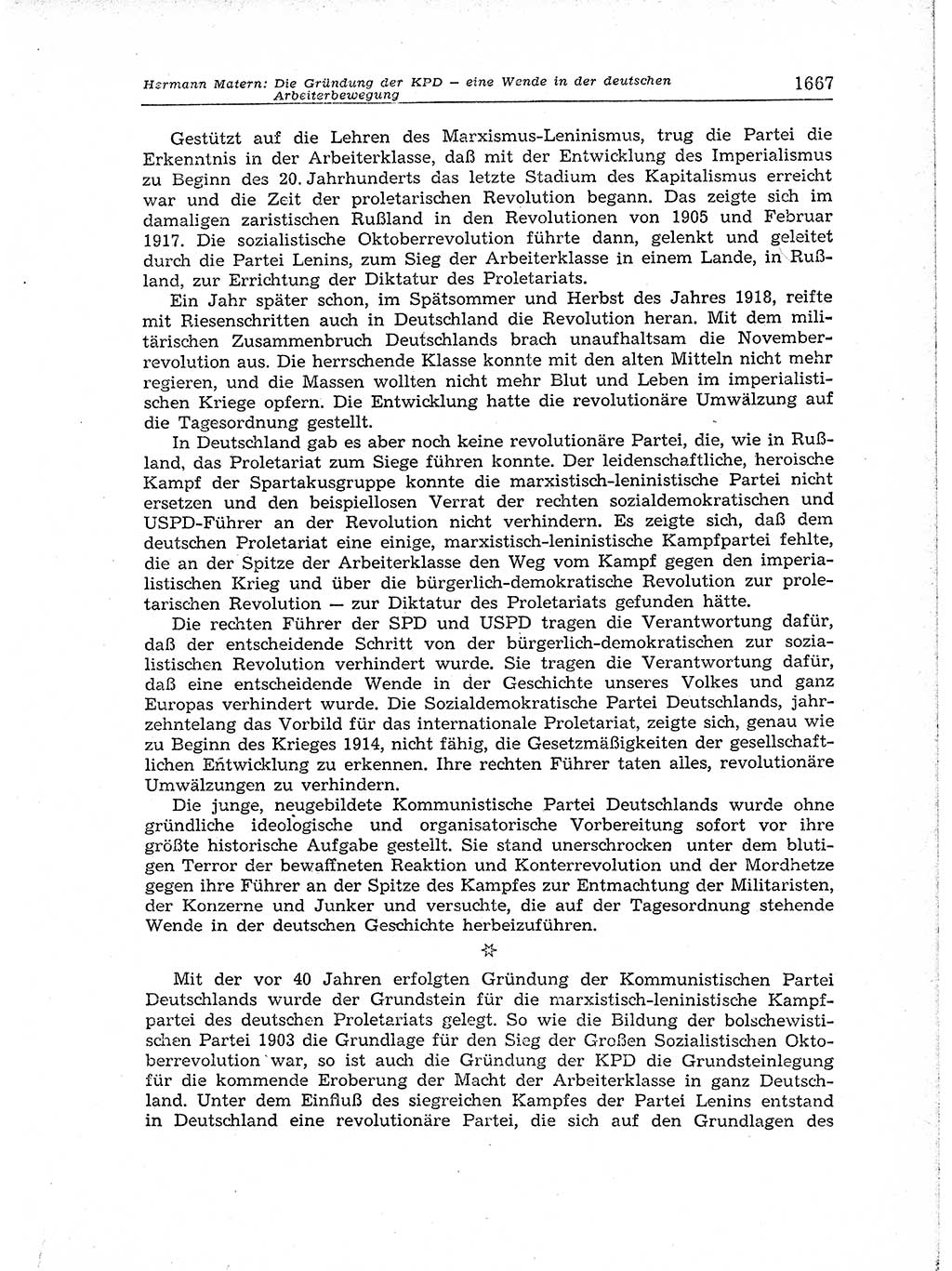 Neuer Weg (NW), Organ des Zentralkomitees (ZK) der SED (Sozialistische Einheitspartei Deutschlands) für Fragen des Parteiaufbaus und des Parteilebens, [Deutsche Demokratische Republik (DDR)] 13. Jahrgang 1958, Seite 1667 (NW ZK SED DDR 1958, S. 1667)