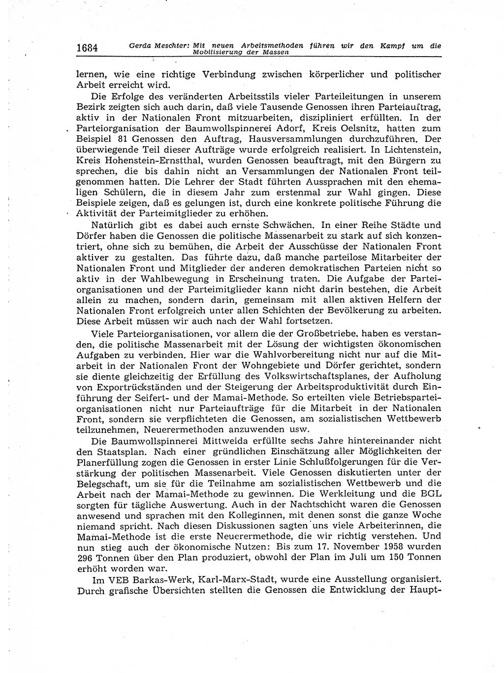 Neuer Weg (NW), Organ des Zentralkomitees (ZK) der SED (Sozialistische Einheitspartei Deutschlands) für Fragen des Parteiaufbaus und des Parteilebens, [Deutsche Demokratische Republik (DDR)] 13. Jahrgang 1958, Seite 1684 (NW ZK SED DDR 1958, S. 1684)
