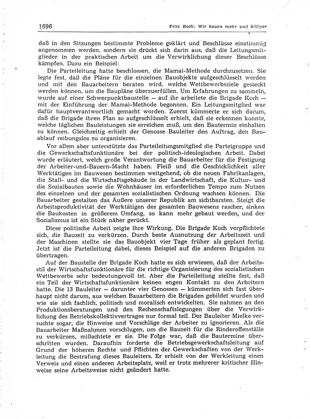 Neuer Weg (NW), Organ des Zentralkomitees (ZK) der SED (Sozialistische Einheitspartei Deutschlands) für Fragen des Parteiaufbaus und des Parteilebens, [Deutsche Demokratische Republik (DDR)] 13. Jahrgang 1958, Seite 1696 (NW ZK SED DDR 1958, S. 1696)