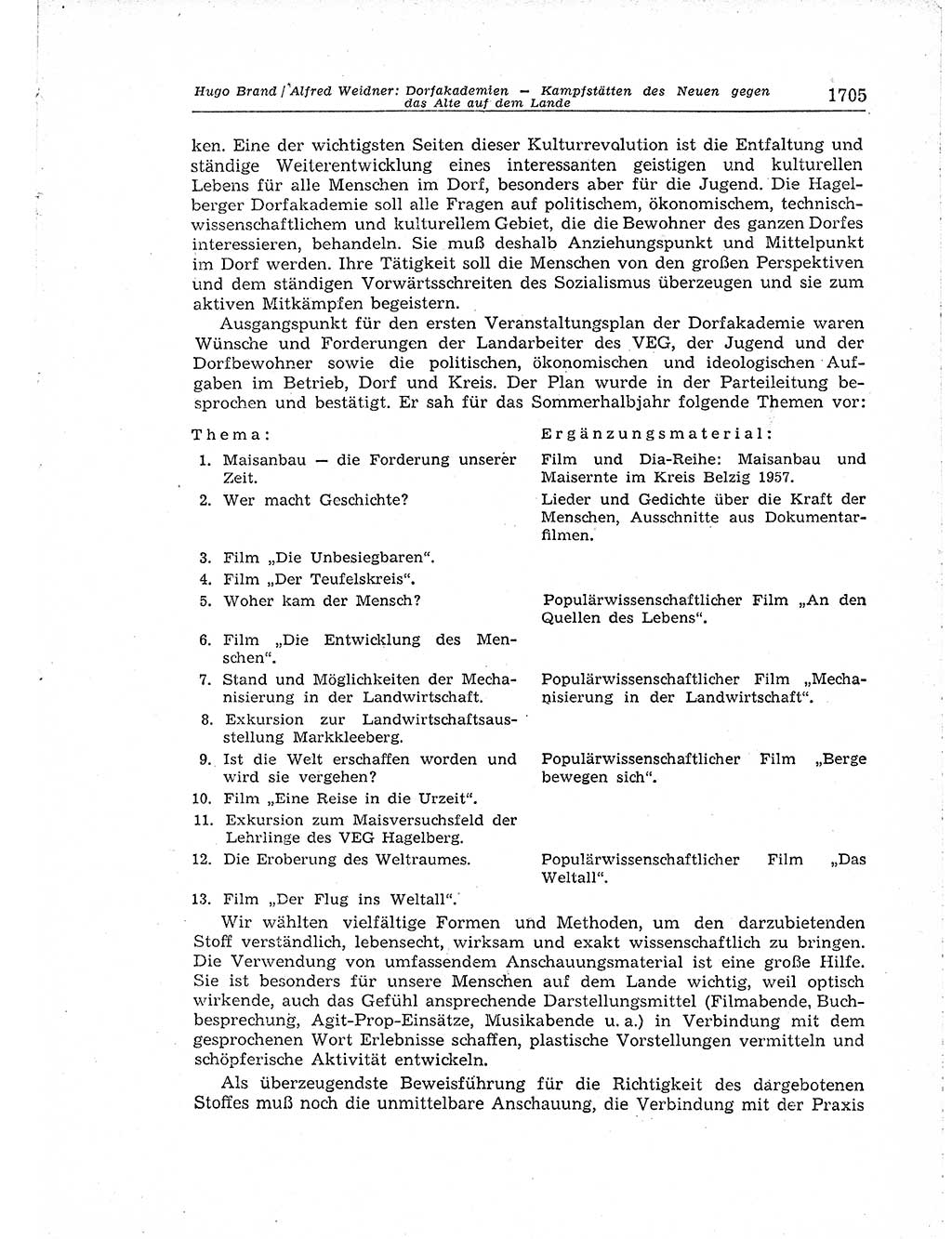Neuer Weg (NW), Organ des Zentralkomitees (ZK) der SED (Sozialistische Einheitspartei Deutschlands) für Fragen des Parteiaufbaus und des Parteilebens, [Deutsche Demokratische Republik (DDR)] 13. Jahrgang 1958, Seite 1705 (NW ZK SED DDR 1958, S. 1705)