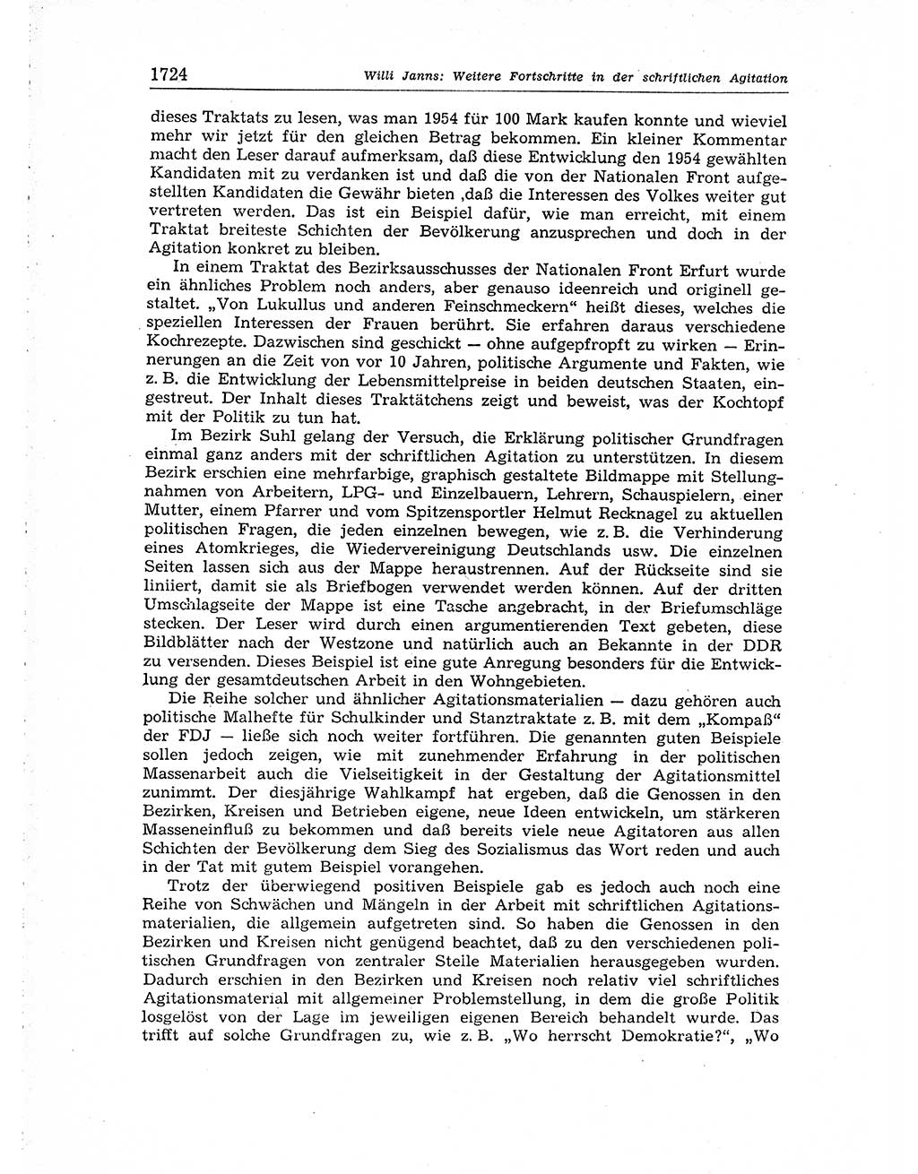 Neuer Weg (NW), Organ des Zentralkomitees (ZK) der SED (Sozialistische Einheitspartei Deutschlands) für Fragen des Parteiaufbaus und des Parteilebens, [Deutsche Demokratische Republik (DDR)] 13. Jahrgang 1958, Seite 1724 (NW ZK SED DDR 1958, S. 1724)