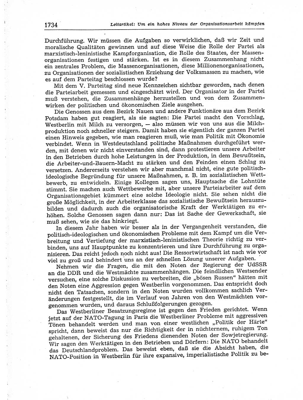 Neuer Weg (NW), Organ des Zentralkomitees (ZK) der SED (Sozialistische Einheitspartei Deutschlands) für Fragen des Parteiaufbaus und des Parteilebens, [Deutsche Demokratische Republik (DDR)] 13. Jahrgang 1958, Seite 1734 (NW ZK SED DDR 1958, S. 1734)