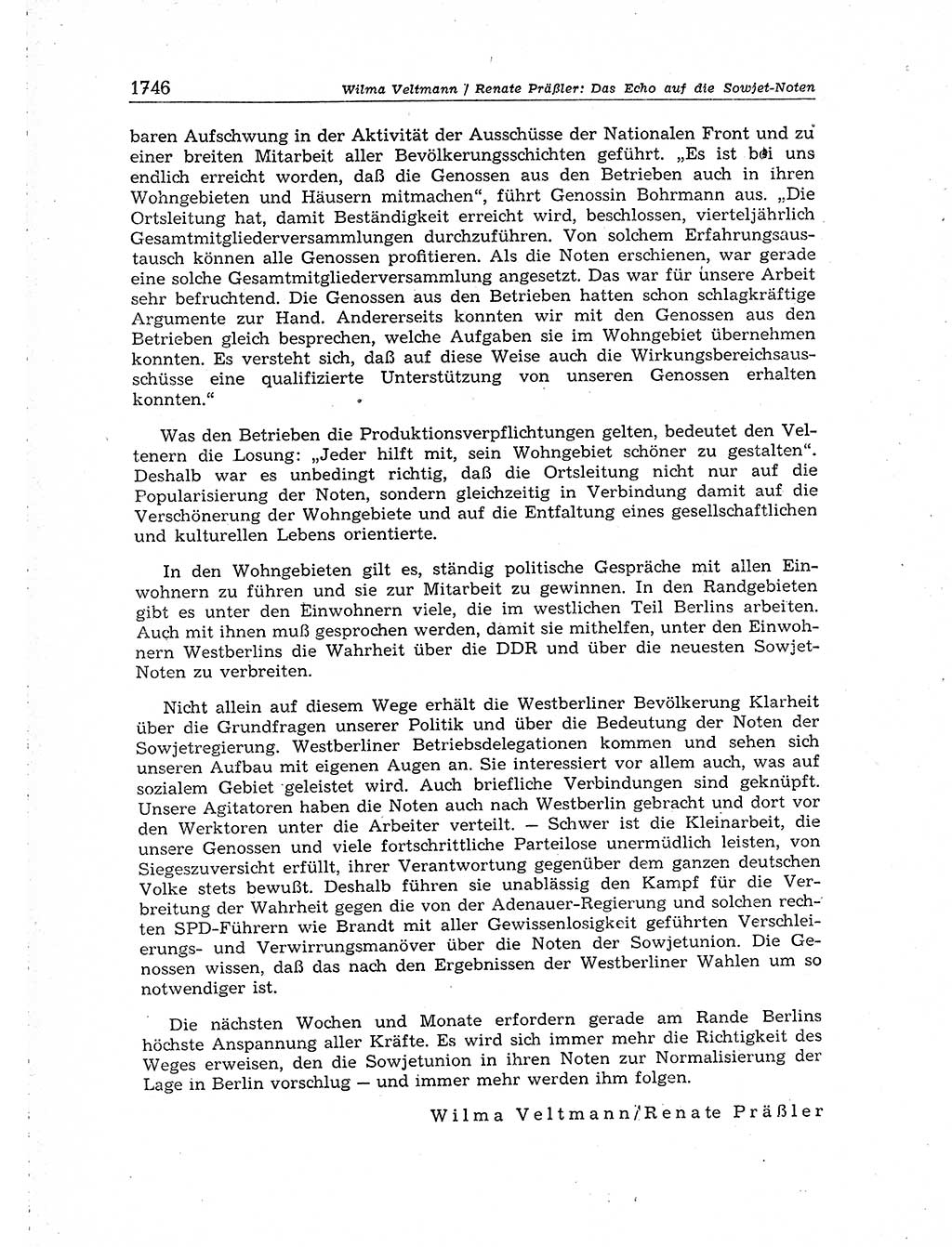 Neuer Weg (NW), Organ des Zentralkomitees (ZK) der SED (Sozialistische Einheitspartei Deutschlands) für Fragen des Parteiaufbaus und des Parteilebens, [Deutsche Demokratische Republik (DDR)] 13. Jahrgang 1958, Seite 1746 (NW ZK SED DDR 1958, S. 1746)