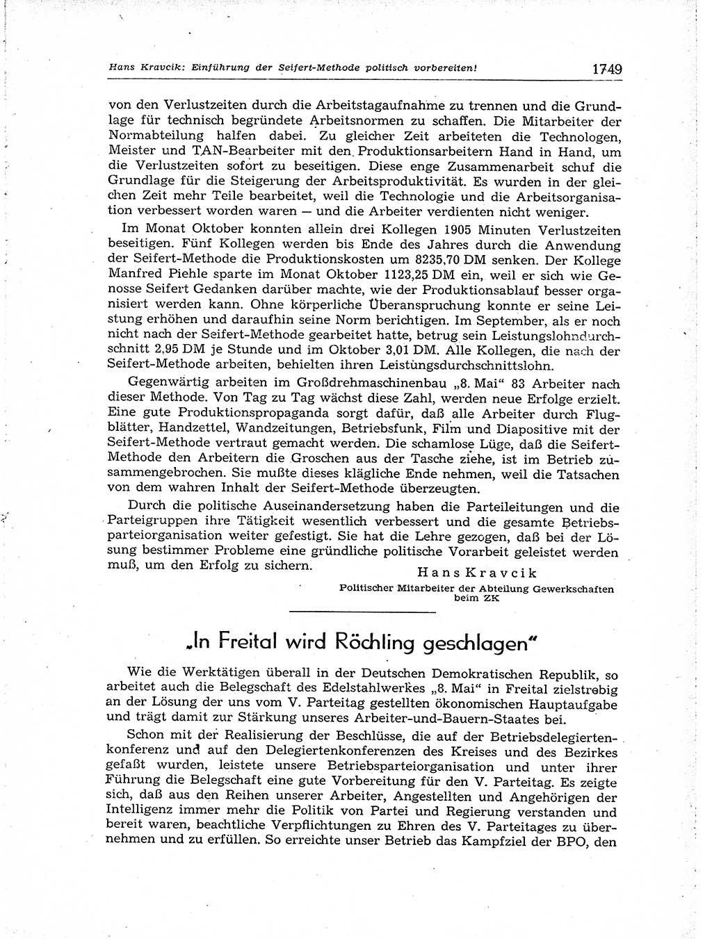 Neuer Weg (NW), Organ des Zentralkomitees (ZK) der SED (Sozialistische Einheitspartei Deutschlands) für Fragen des Parteiaufbaus und des Parteilebens, [Deutsche Demokratische Republik (DDR)] 13. Jahrgang 1958, Seite 1749 (NW ZK SED DDR 1958, S. 1749)