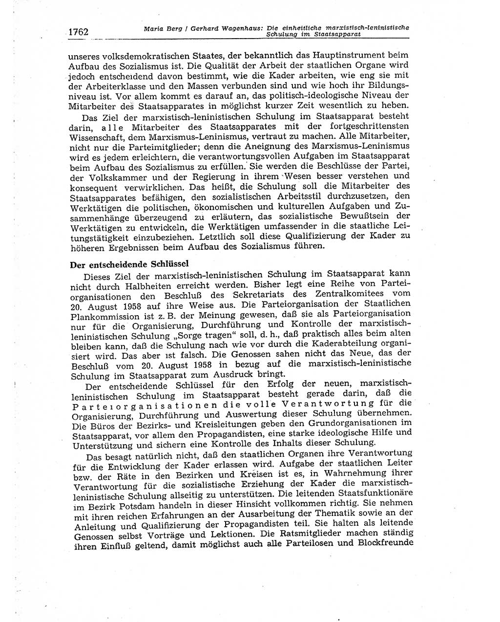 Neuer Weg (NW), Organ des Zentralkomitees (ZK) der SED (Sozialistische Einheitspartei Deutschlands) für Fragen des Parteiaufbaus und des Parteilebens, [Deutsche Demokratische Republik (DDR)] 13. Jahrgang 1958, Seite 1762 (NW ZK SED DDR 1958, S. 1762)