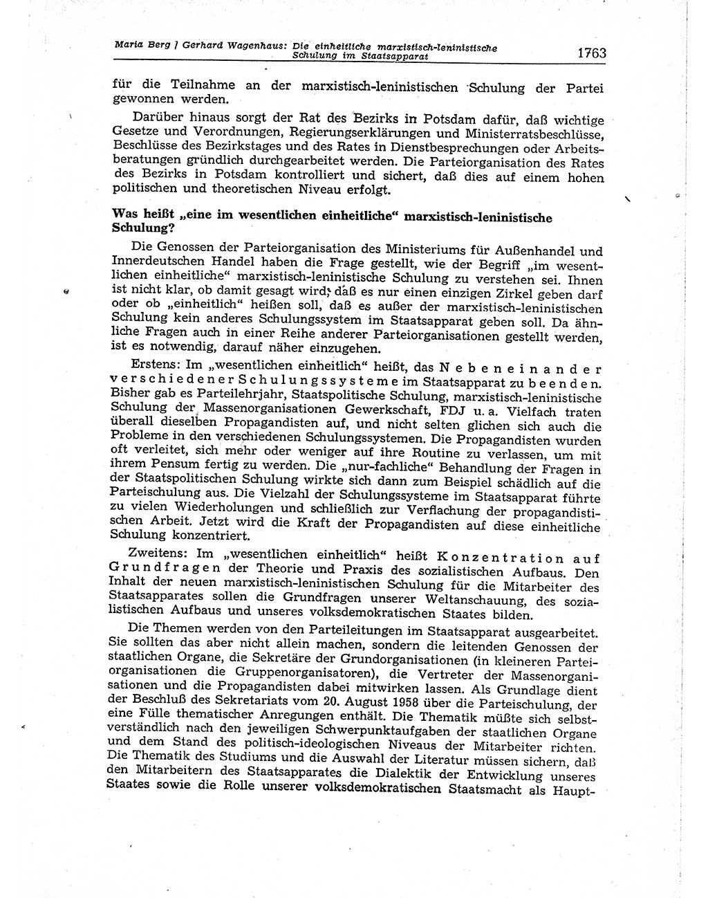 Neuer Weg (NW), Organ des Zentralkomitees (ZK) der SED (Sozialistische Einheitspartei Deutschlands) für Fragen des Parteiaufbaus und des Parteilebens, [Deutsche Demokratische Republik (DDR)] 13. Jahrgang 1958, Seite 1763 (NW ZK SED DDR 1958, S. 1763)