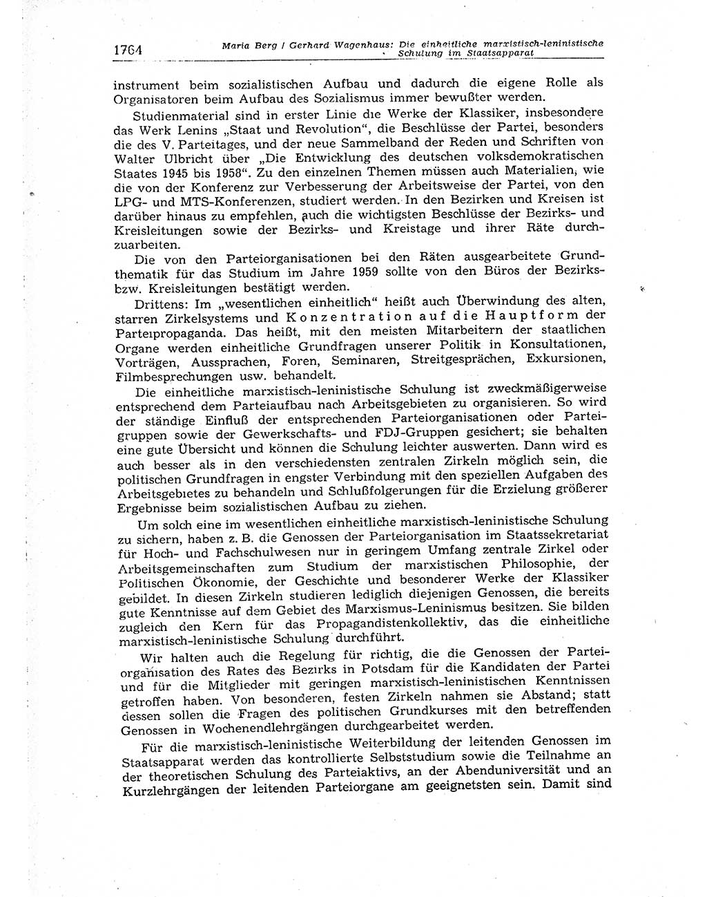 Neuer Weg (NW), Organ des Zentralkomitees (ZK) der SED (Sozialistische Einheitspartei Deutschlands) für Fragen des Parteiaufbaus und des Parteilebens, [Deutsche Demokratische Republik (DDR)] 13. Jahrgang 1958, Seite 1764 (NW ZK SED DDR 1958, S. 1764)