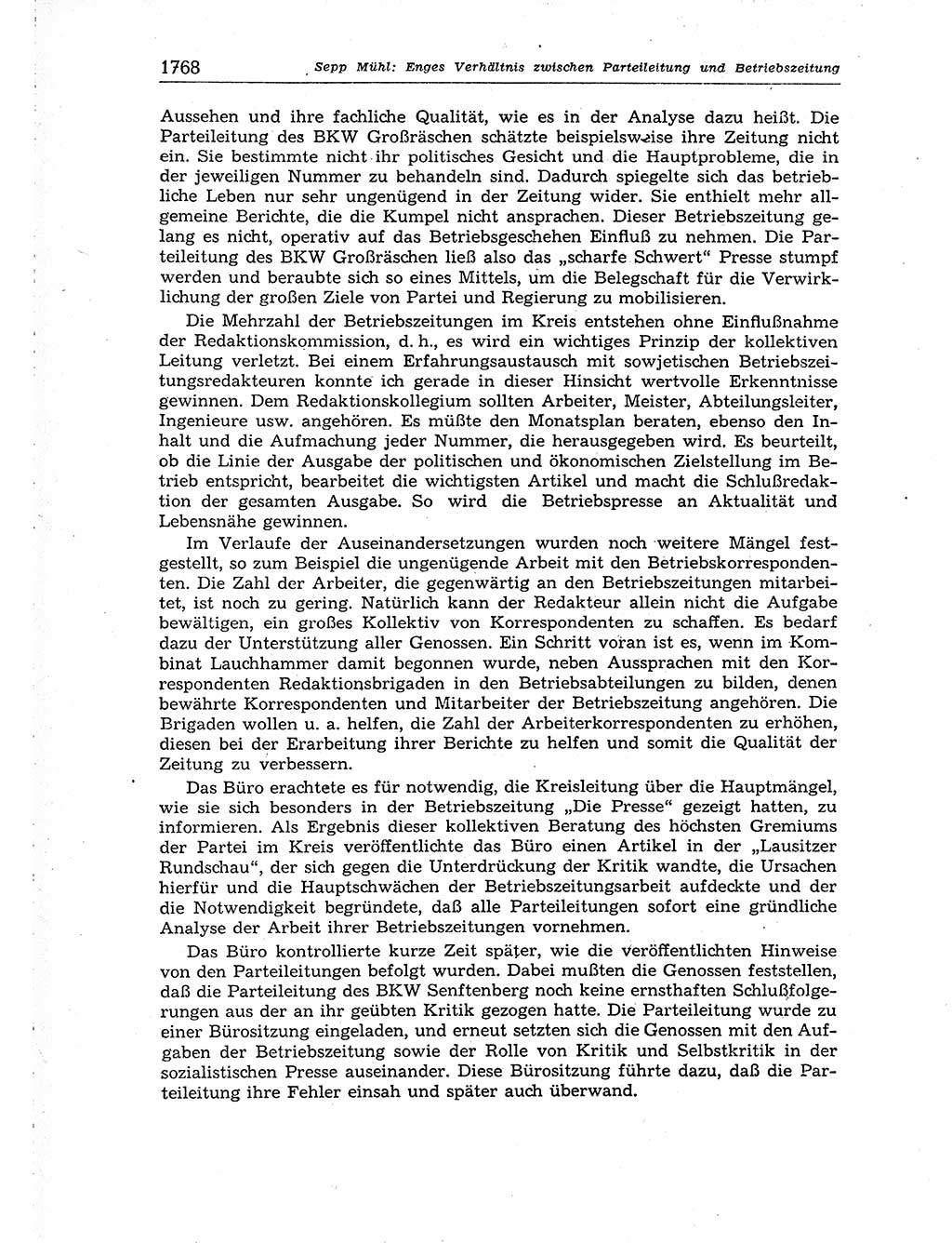 Neuer Weg (NW), Organ des Zentralkomitees (ZK) der SED (Sozialistische Einheitspartei Deutschlands) für Fragen des Parteiaufbaus und des Parteilebens, [Deutsche Demokratische Republik (DDR)] 13. Jahrgang 1958, Seite 1768 (NW ZK SED DDR 1958, S. 1768)