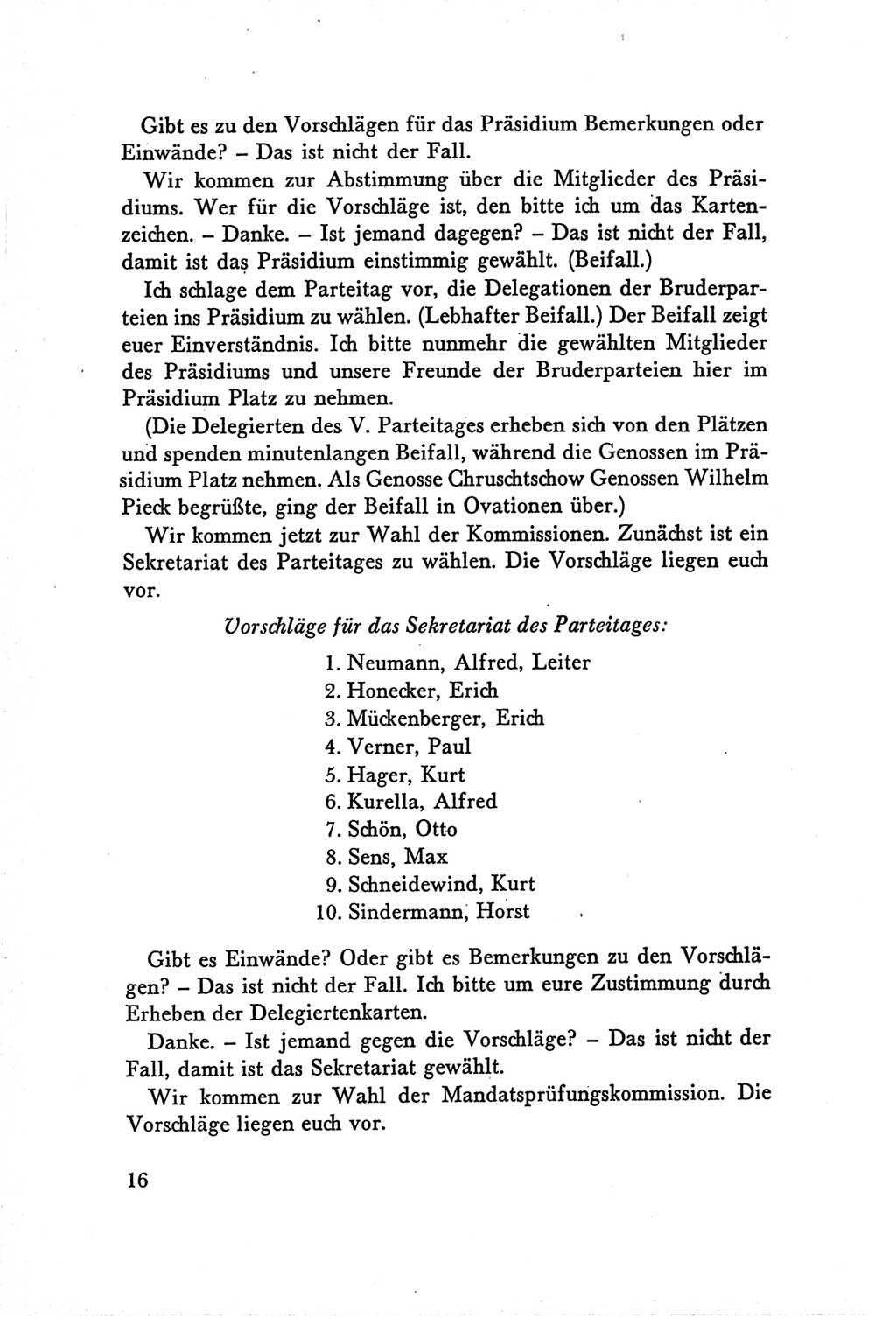 Protokoll der Verhandlungen des Ⅴ. Parteitages der Sozialistischen Einheitspartei Deutschlands (SED) [Deutsche Demokratische Republik (DDR)] 1958, Seite 16