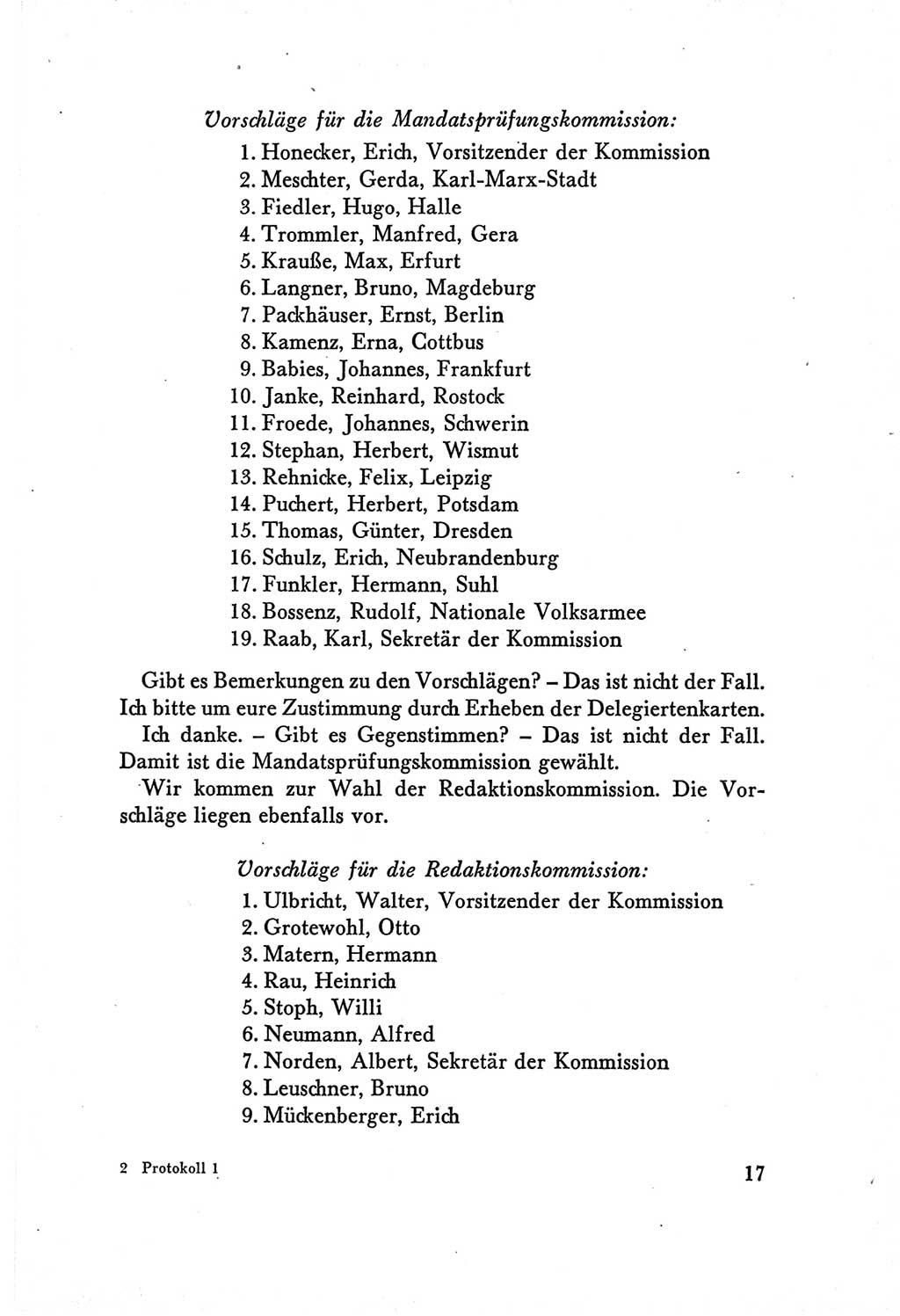 Protokoll der Verhandlungen des Ⅴ. Parteitages der Sozialistischen Einheitspartei Deutschlands (SED) [Deutsche Demokratische Republik (DDR)] 1958, Seite 17
