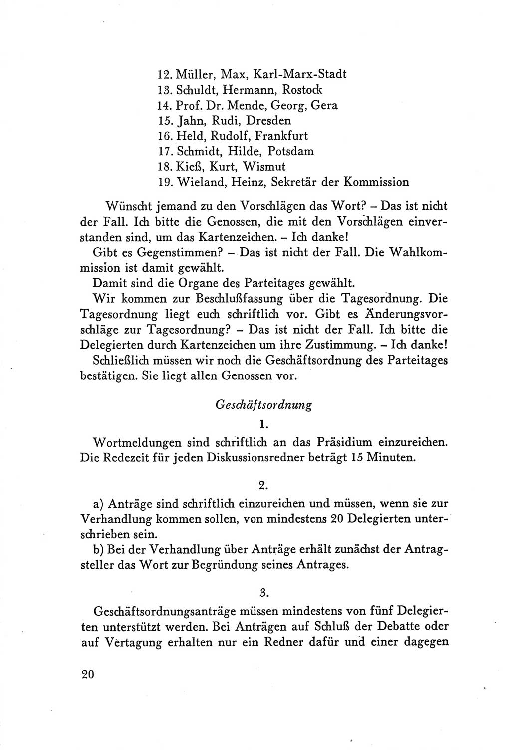 Protokoll der Verhandlungen des Ⅴ. Parteitages der Sozialistischen Einheitspartei Deutschlands (SED) [Deutsche Demokratische Republik (DDR)] 1958, Seite 20